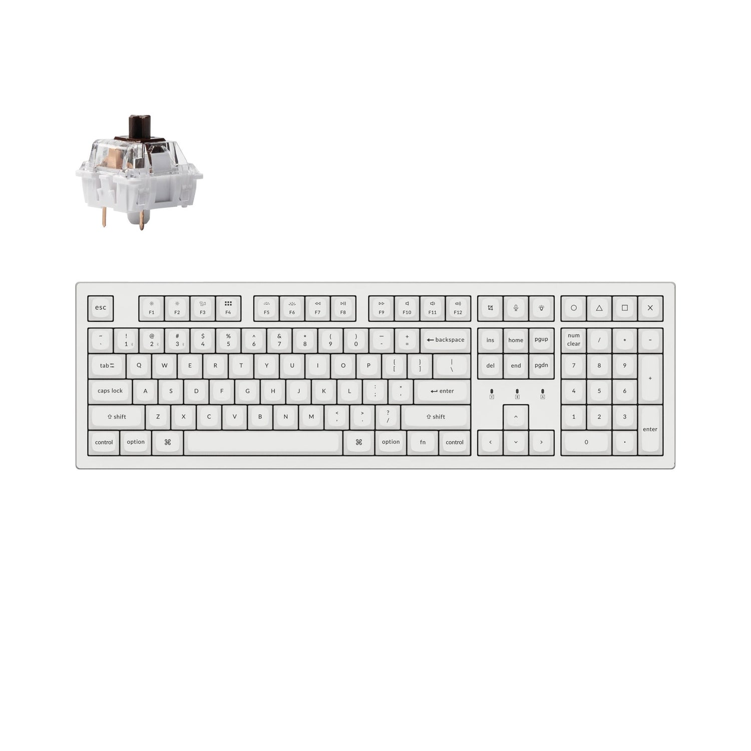 Teclado mecânico sem fio Keychron K10 Pro QMK/VIA (layout ANSI dos EUA)