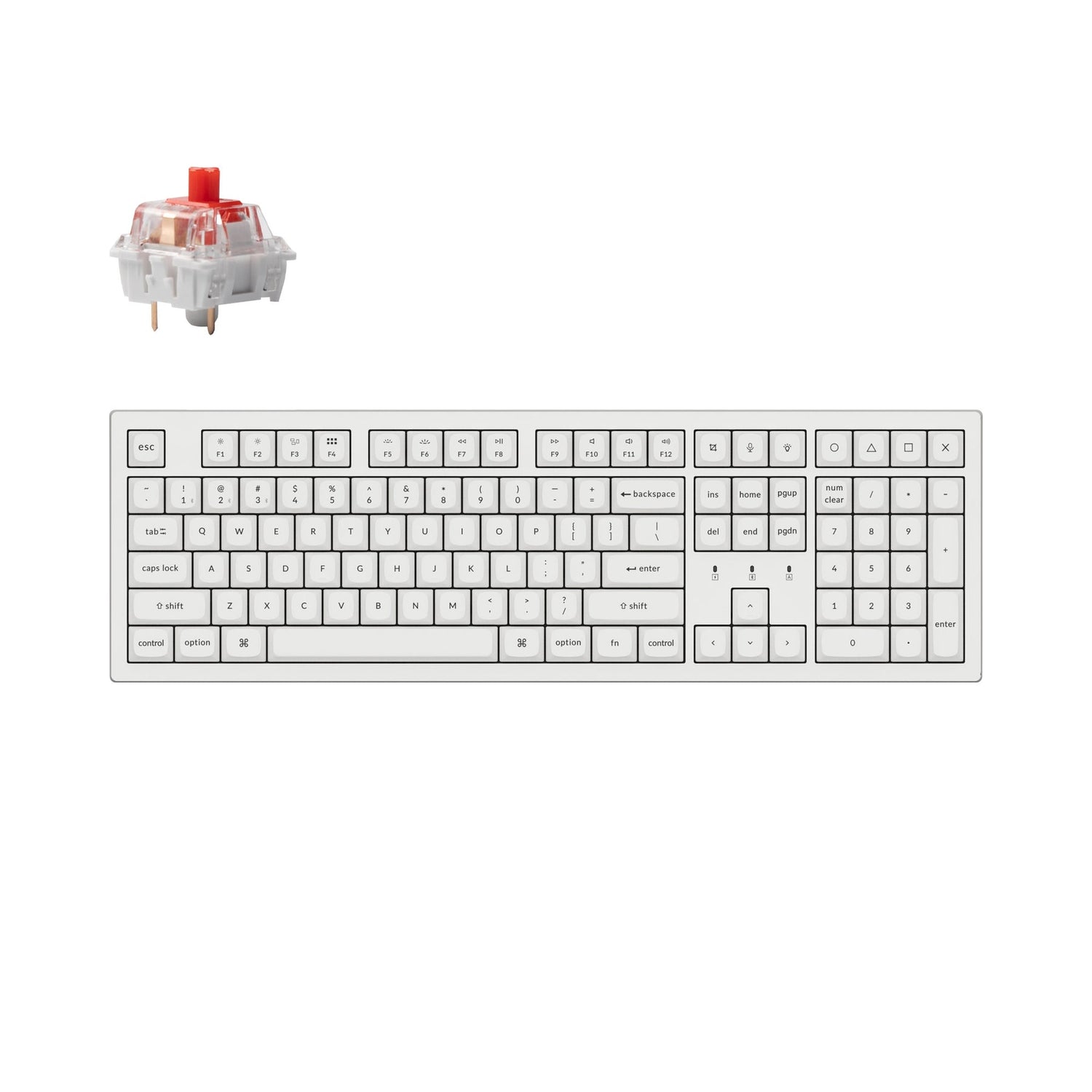Teclado mecânico sem fio Keychron K10 Pro QMK/VIA (layout ANSI dos EUA)