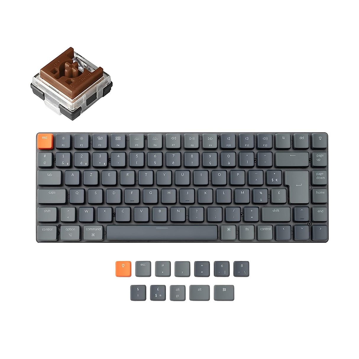 Teclado mecânico sem fio ultrafino Keychron K3 Layout FR-ISO
