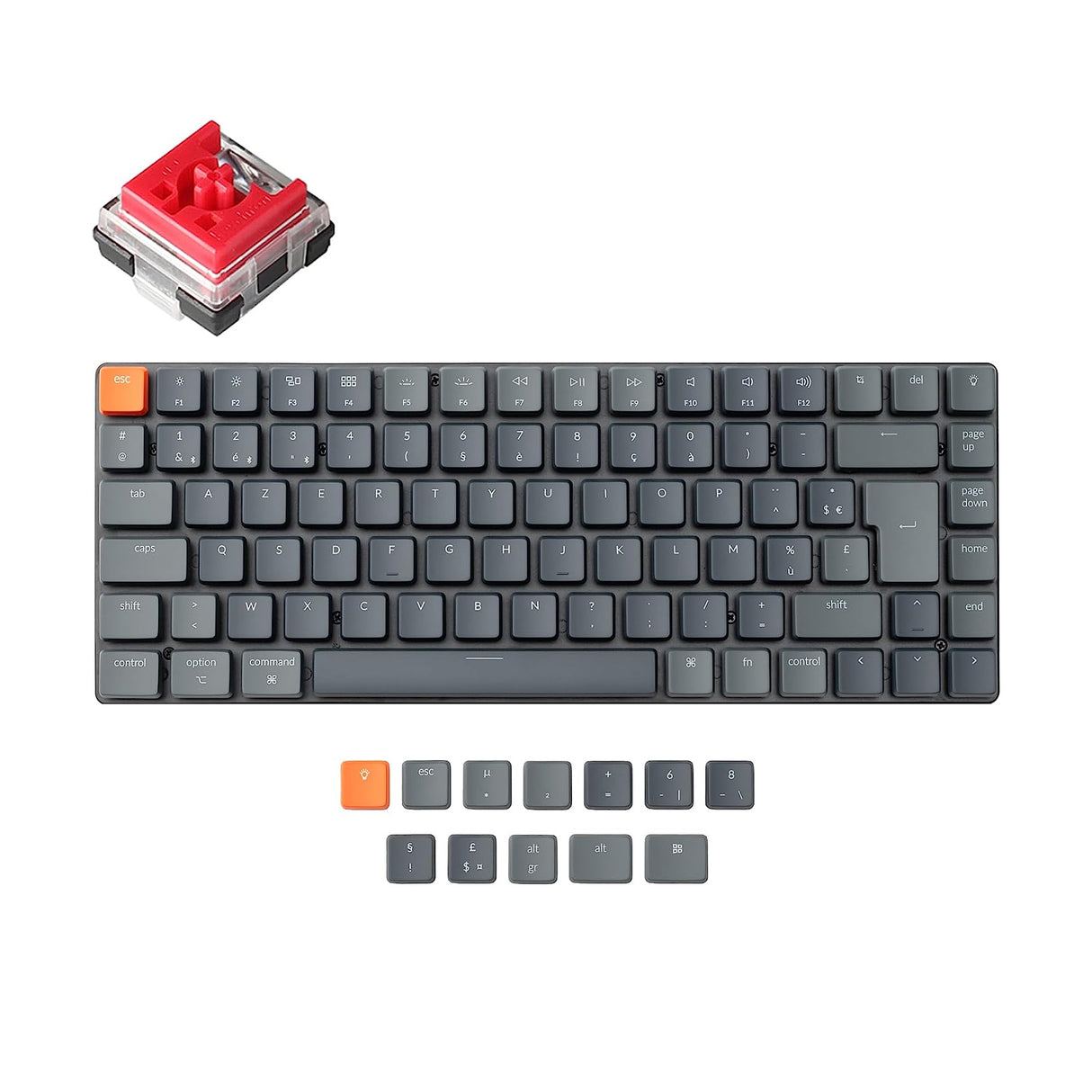 Teclado mecânico sem fio ultrafino Keychron K3 Layout FR-ISO