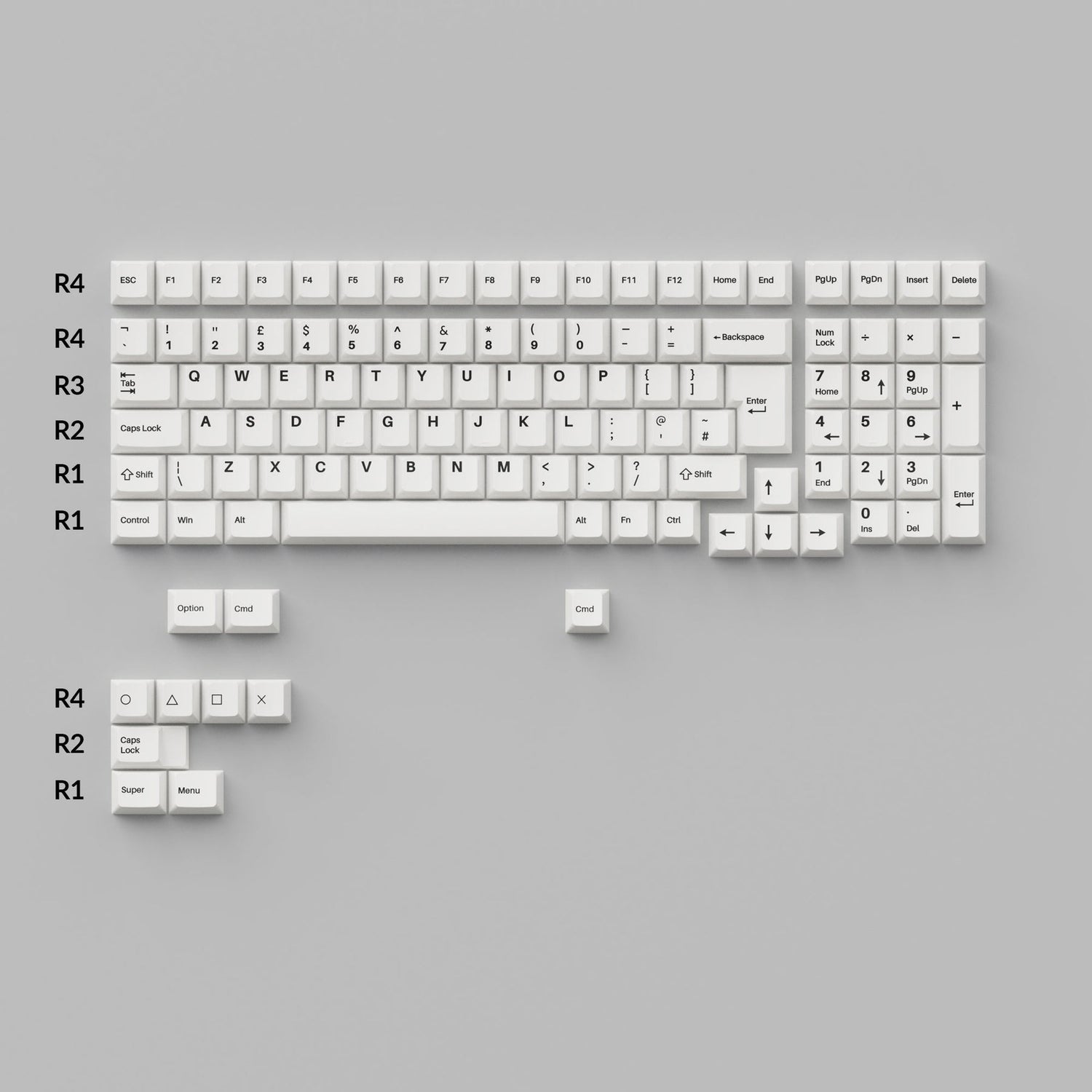 Cherry Profile Double - Shot PBT Juego completo de teclas - Negro sobre blanco - Arco