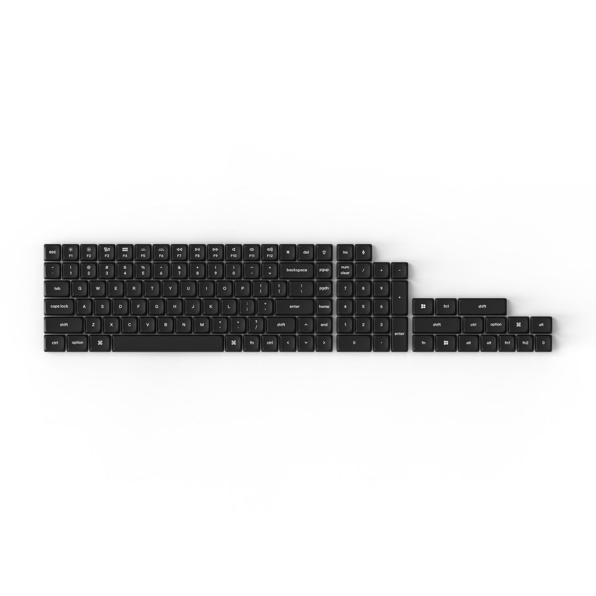 Conjunto de teclas PBT LSA de baixo perfil e tiro duplo