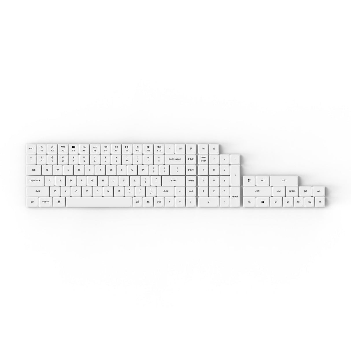 Conjunto de teclas PBT LSA de baixo perfil e tiro duplo