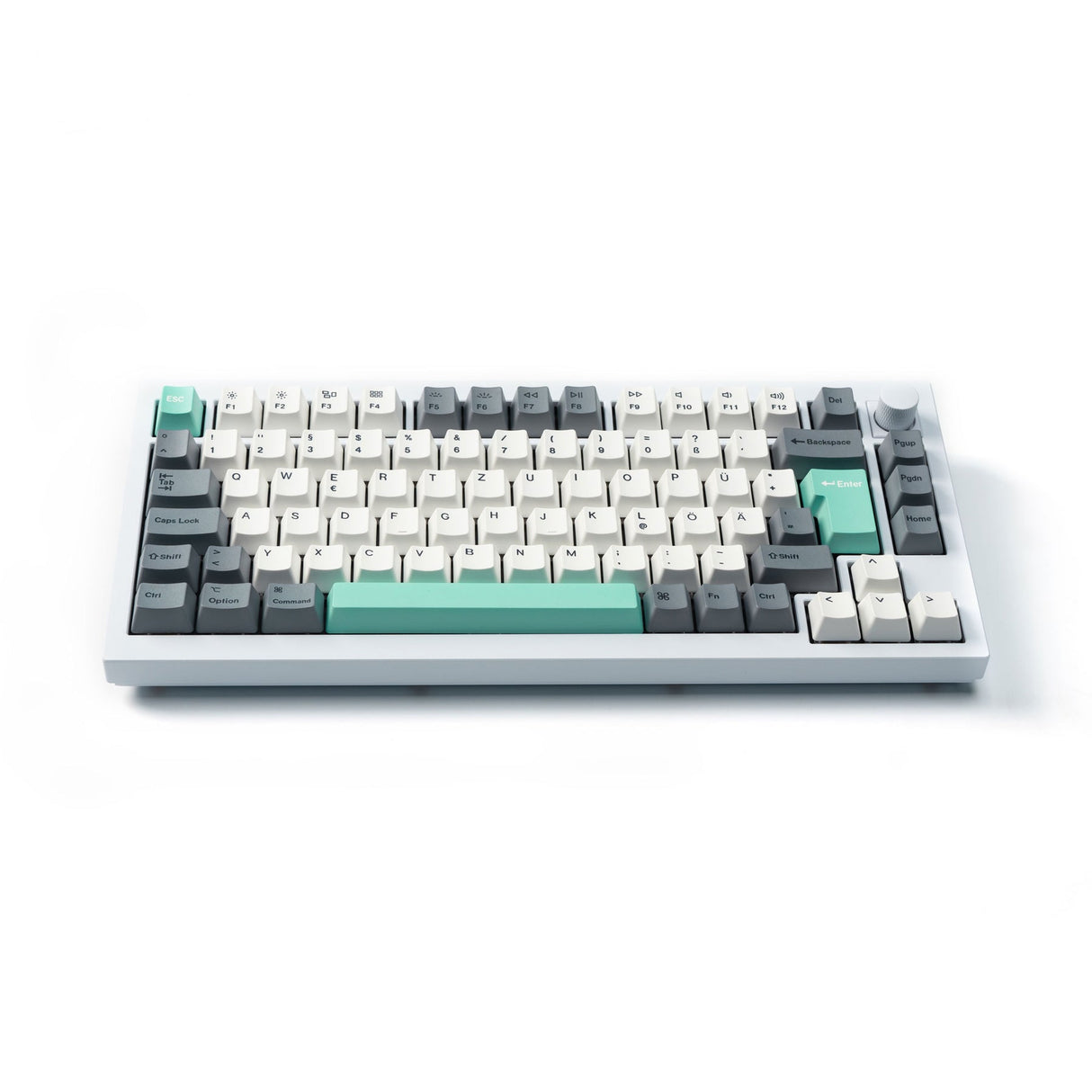 Conjunto completo de teclas ISO OEM Dye-Sub PBT - cinza branco menta