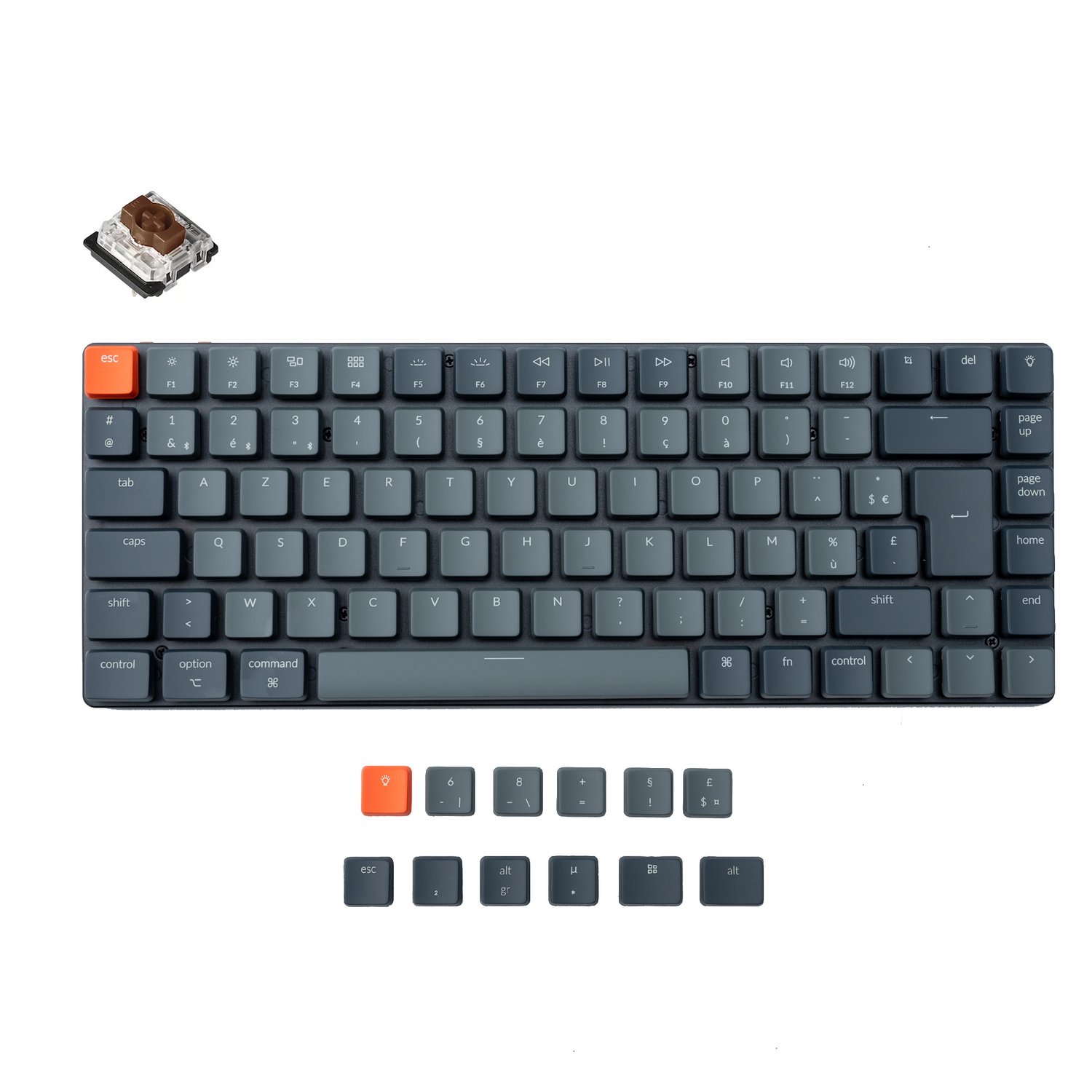 Teclado mecânico sem fio ultrafino Keychron K3 Layout FR-ISO