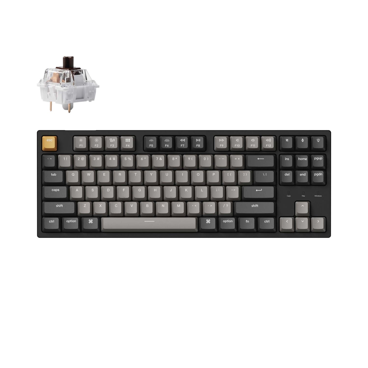 Teclado mecânico com fio Keychron C1 Pro QMK/VIA