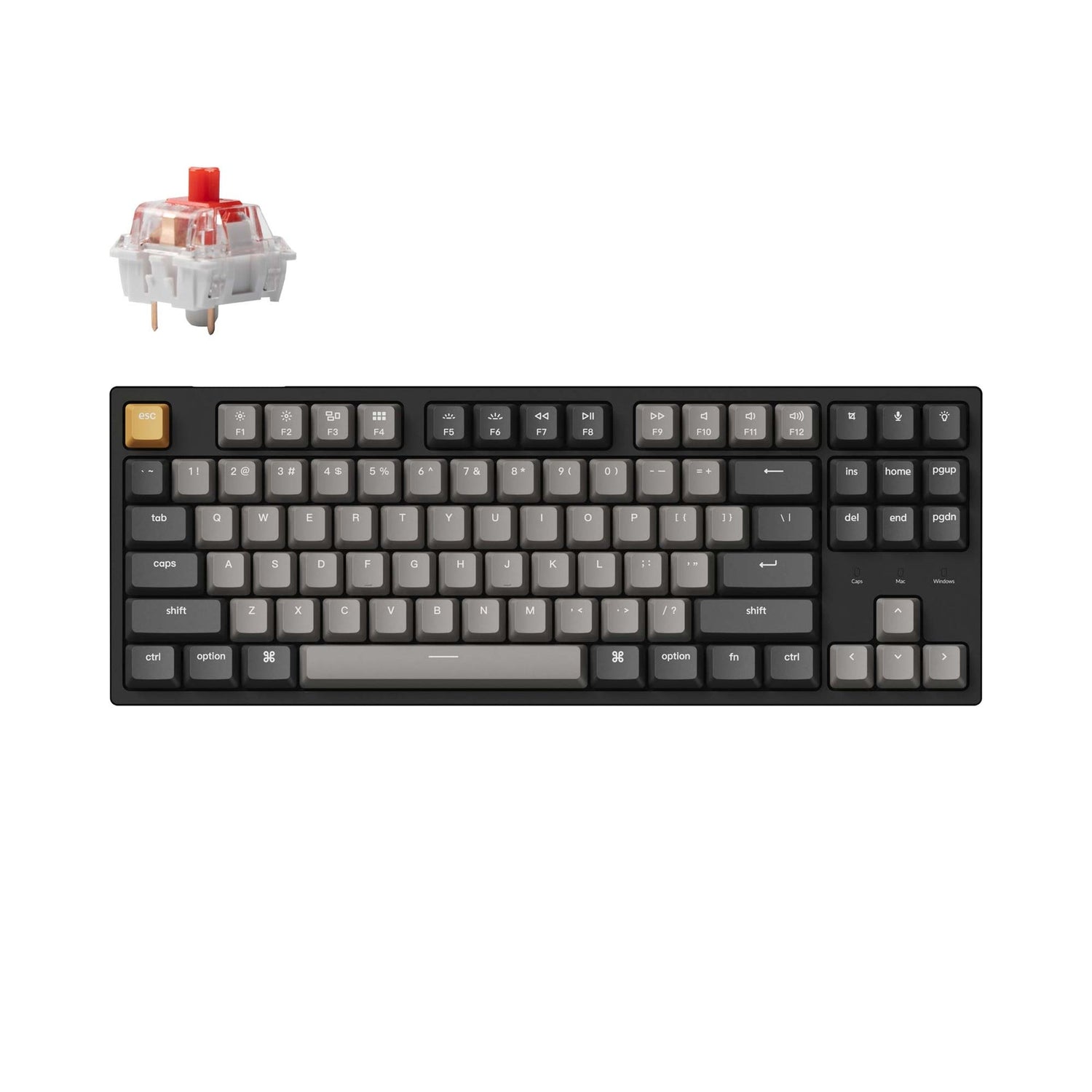 Teclado mecânico com fio Keychron C1 Pro QMK/VIA