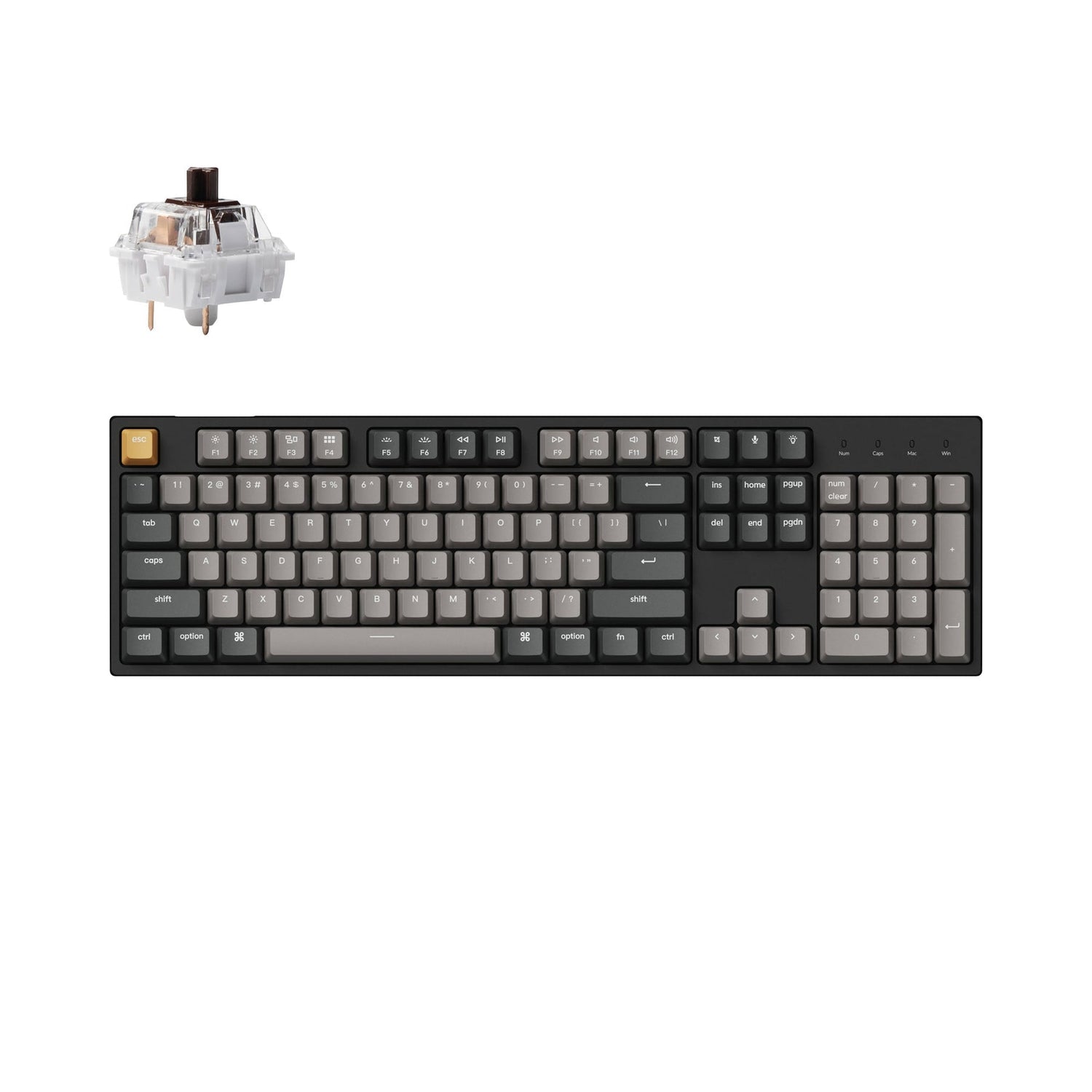 Teclado mecânico com fio Keychron C2 Pro QMK/VIA
