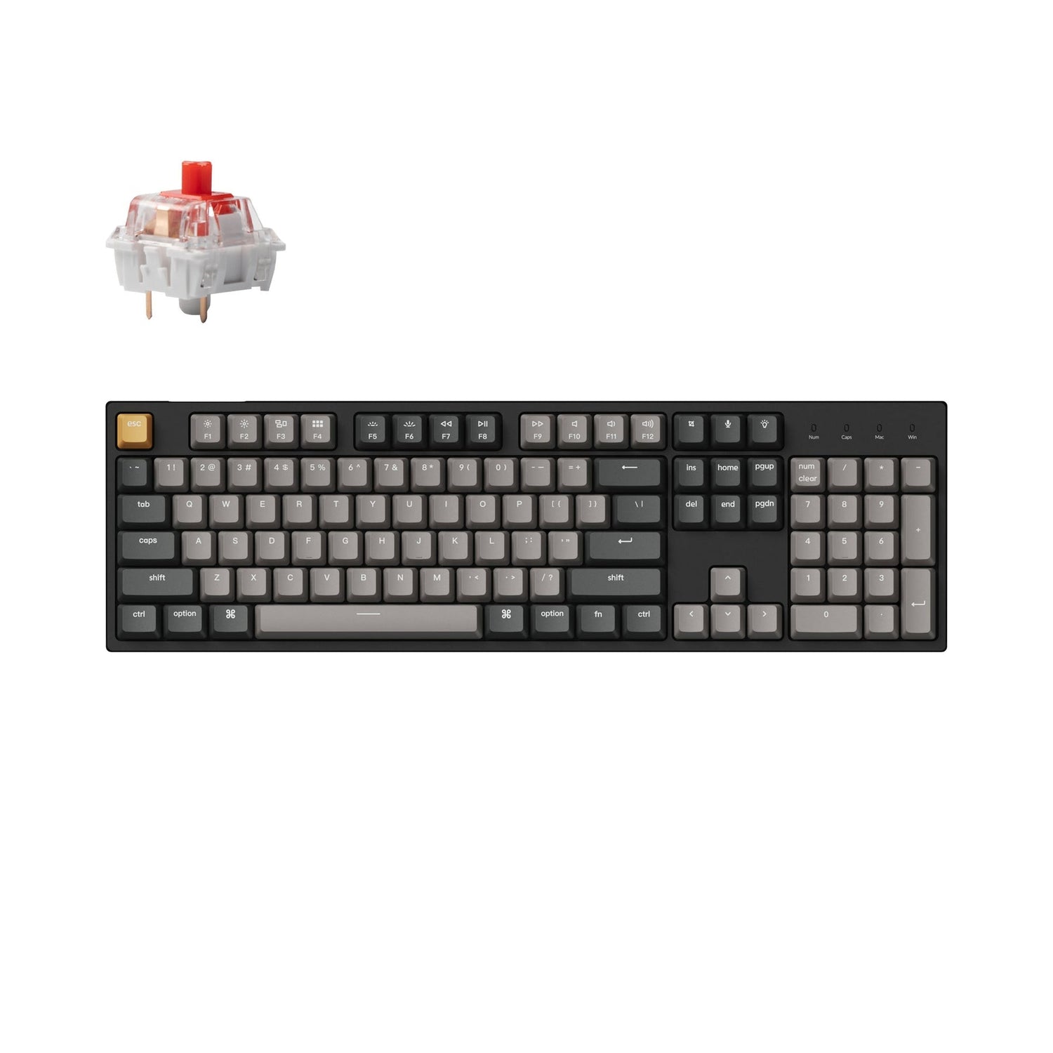 Teclado mecânico com fio Keychron C2 Pro QMK/VIA
