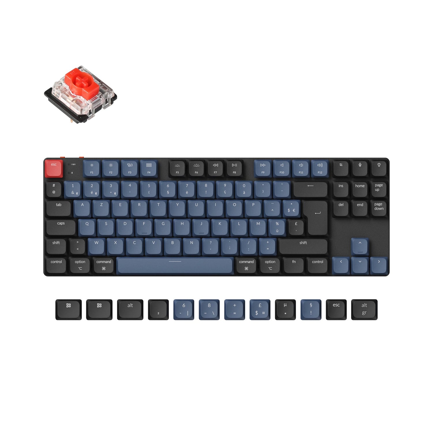 Coleção de layout ISO de teclado mecânico personalizado sem fio Keychron K1 Pro QMK/VIA
