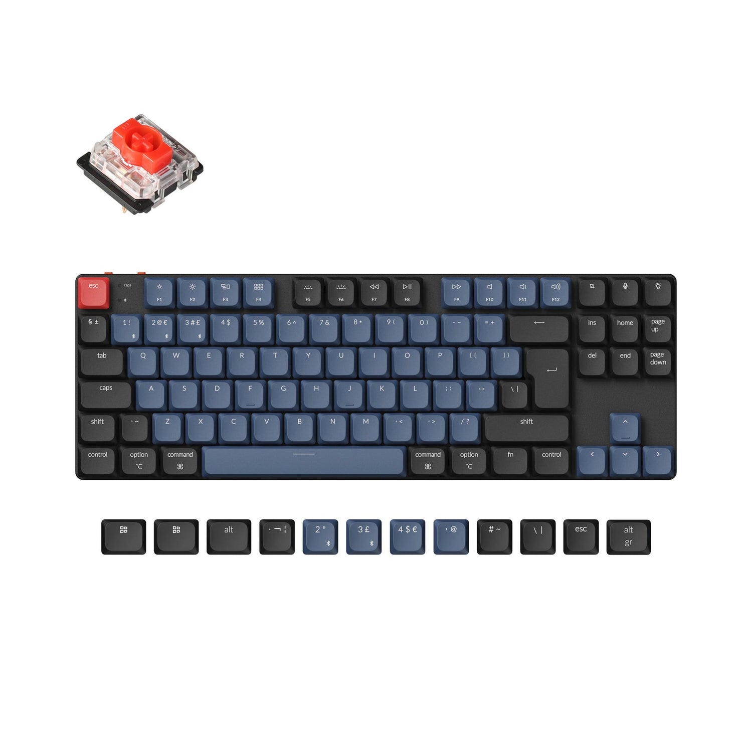 Coleção de layout ISO de teclado mecânico personalizado sem fio Keychron K1 Pro QMK/VIA