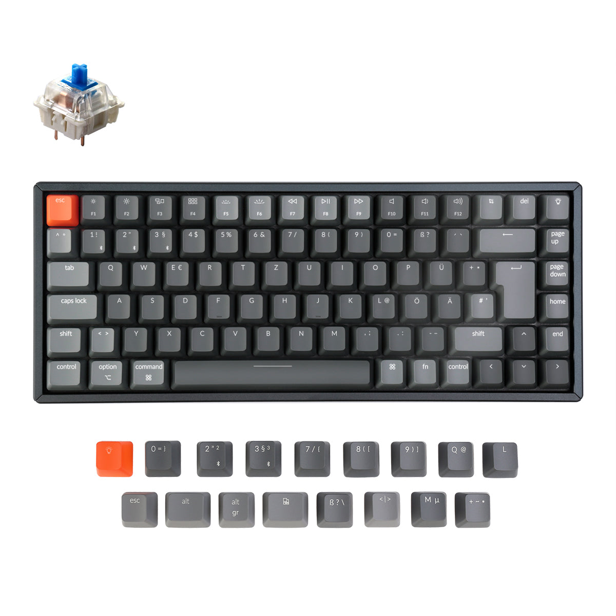 Teclado mecánico inalámbrico Keychron K2 (diseño ISO-DE alemán) - Versión 2