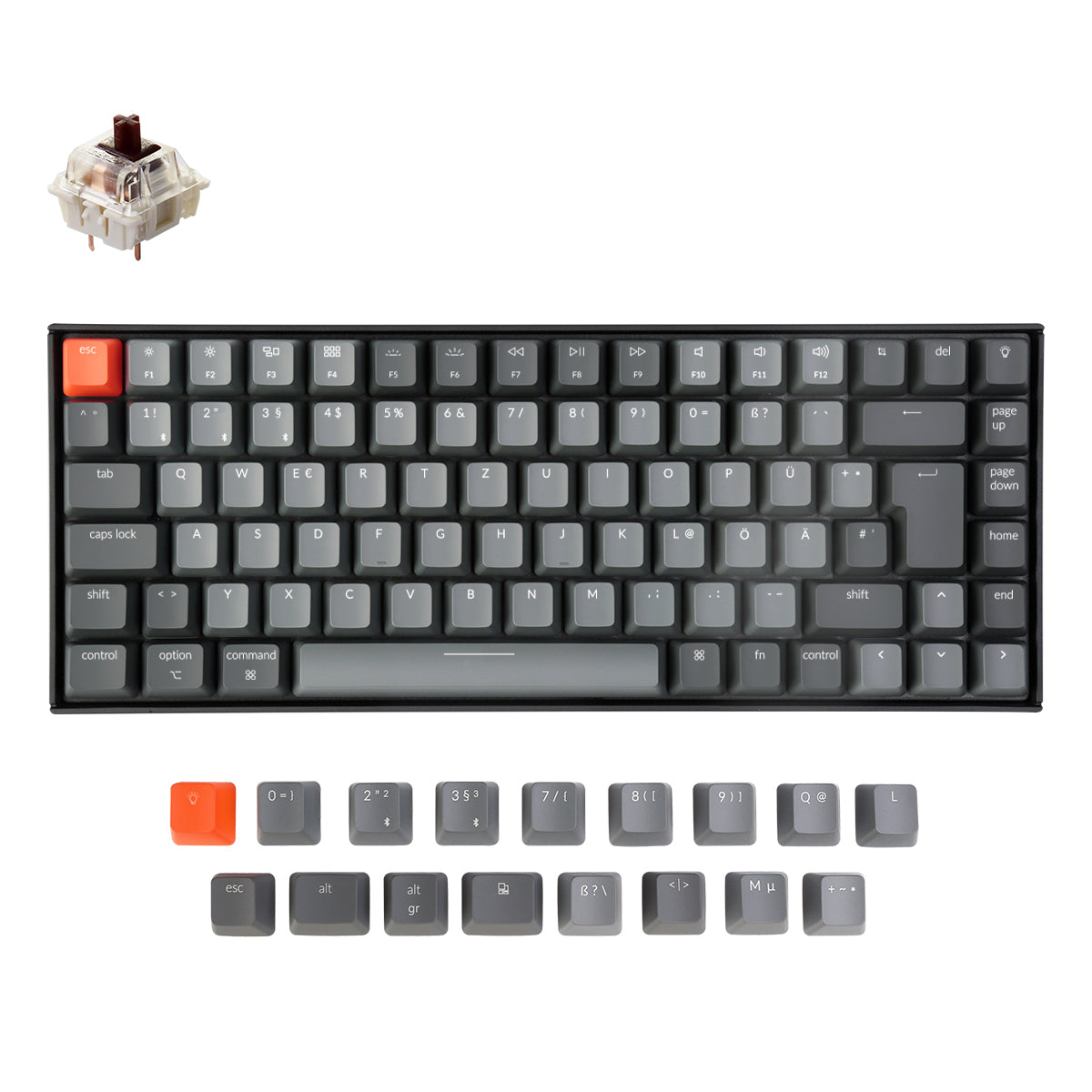Teclado mecánico inalámbrico Keychron K2 (diseño ISO-DE alemán) - Versión 2
