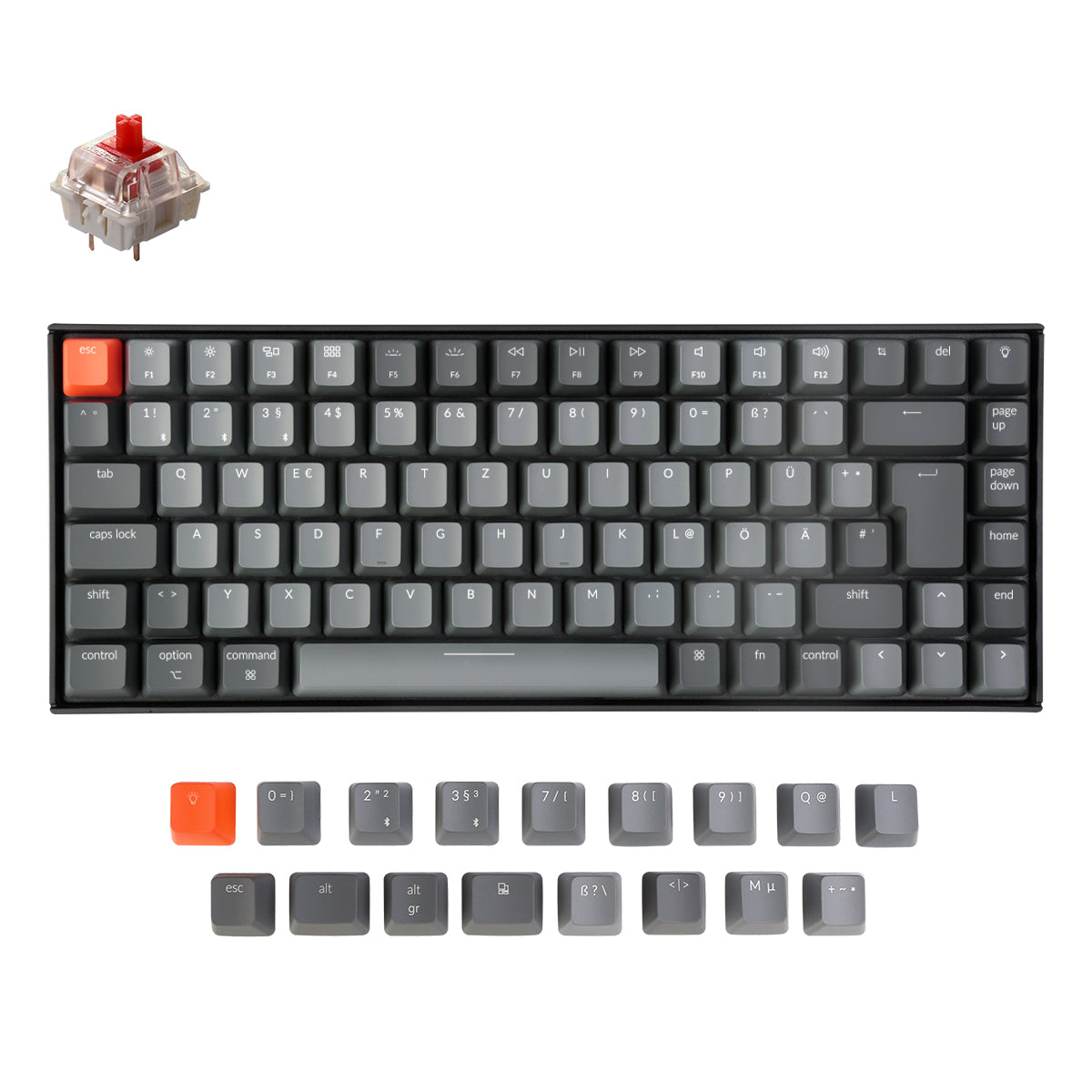 Teclado mecánico inalámbrico Keychron K2 (diseño ISO-DE alemán) - Versión 2