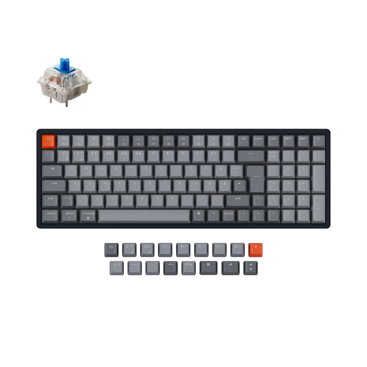Teclado mecánico inalámbrico Keychron K4 (diseño ISO-DE alemán) - Versión 2
