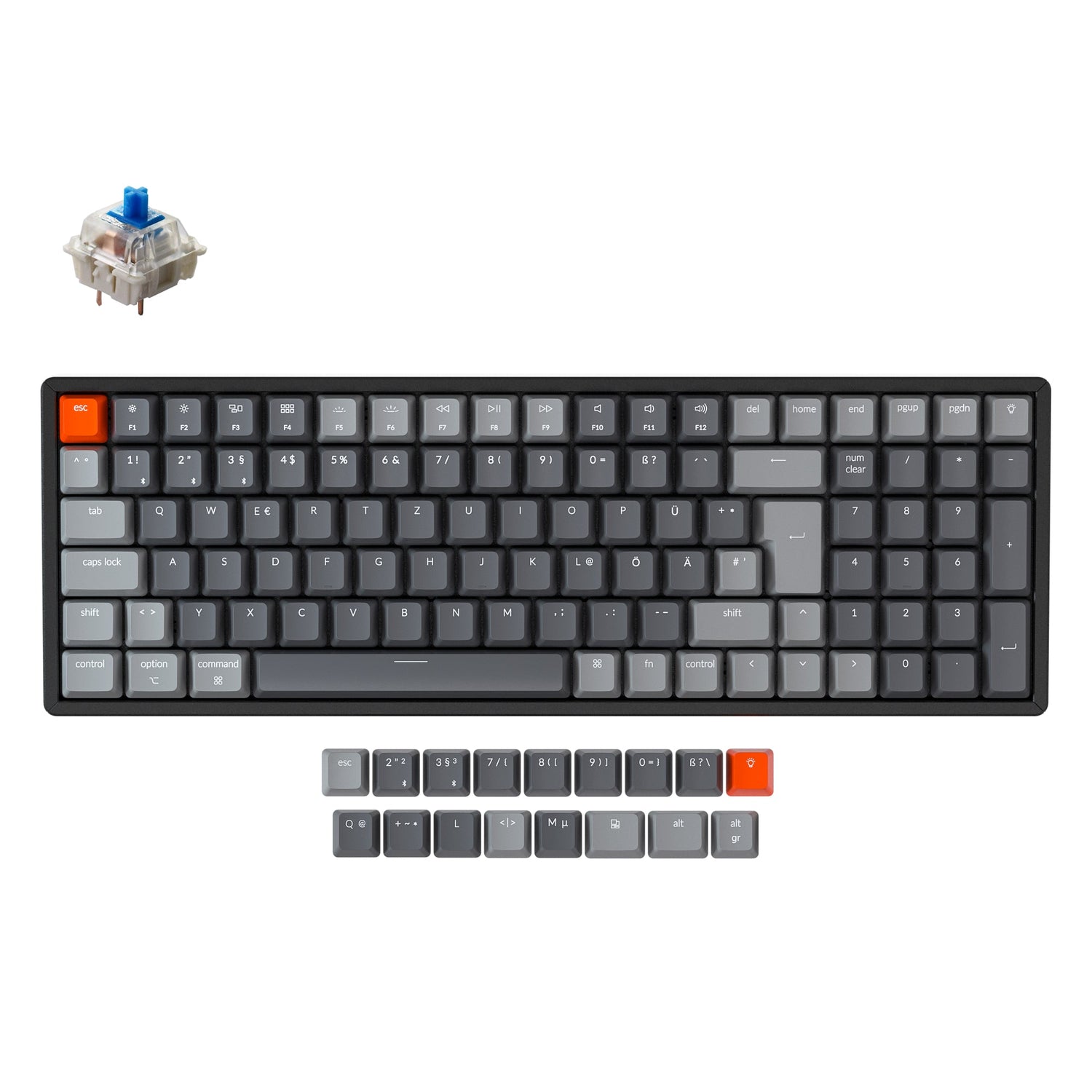 Teclado mecánico inalámbrico Keychron K4 (diseño ISO-DE alemán) - Versión 2
