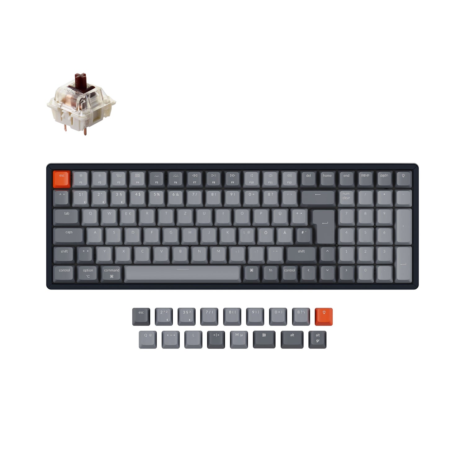 Teclado mecánico inalámbrico Keychron K4 (diseño ISO-DE alemán) - Versión 2