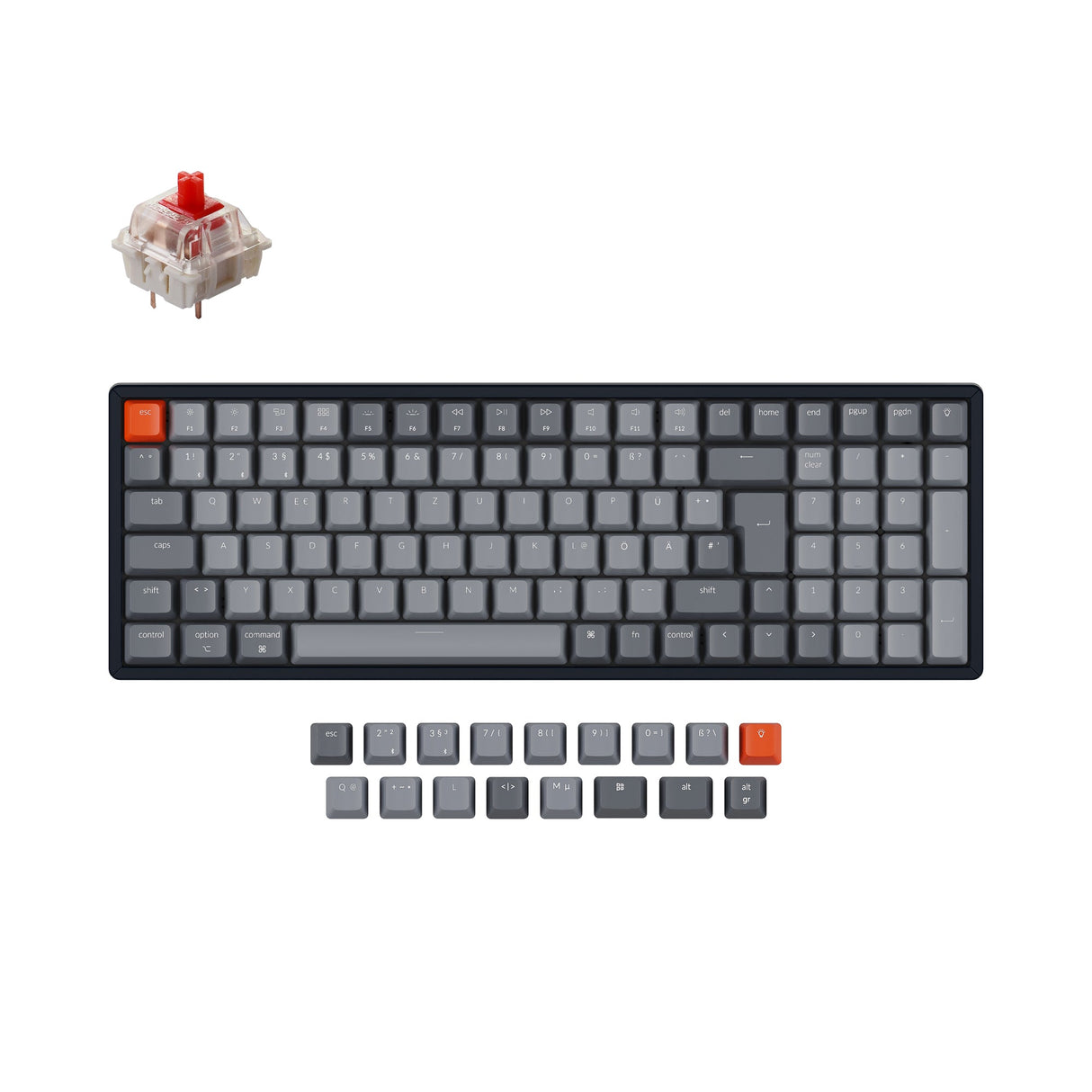 Teclado mecánico inalámbrico Keychron K4 (diseño ISO-DE alemán) - Versión 2
