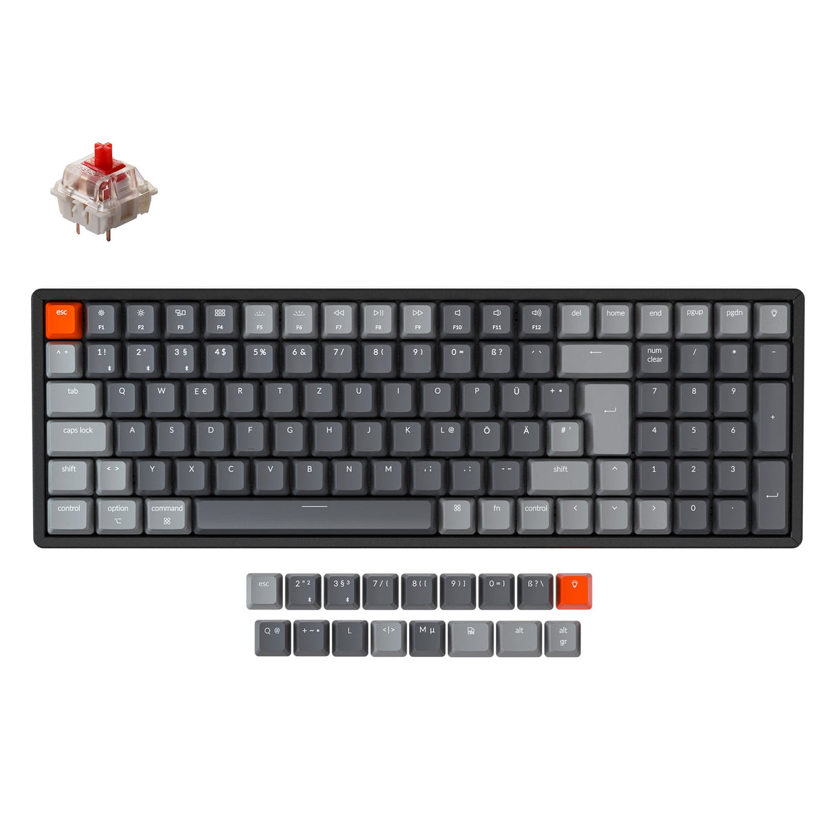 Teclado mecánico inalámbrico Keychron K4 (diseño ISO-DE alemán) - Versión 2