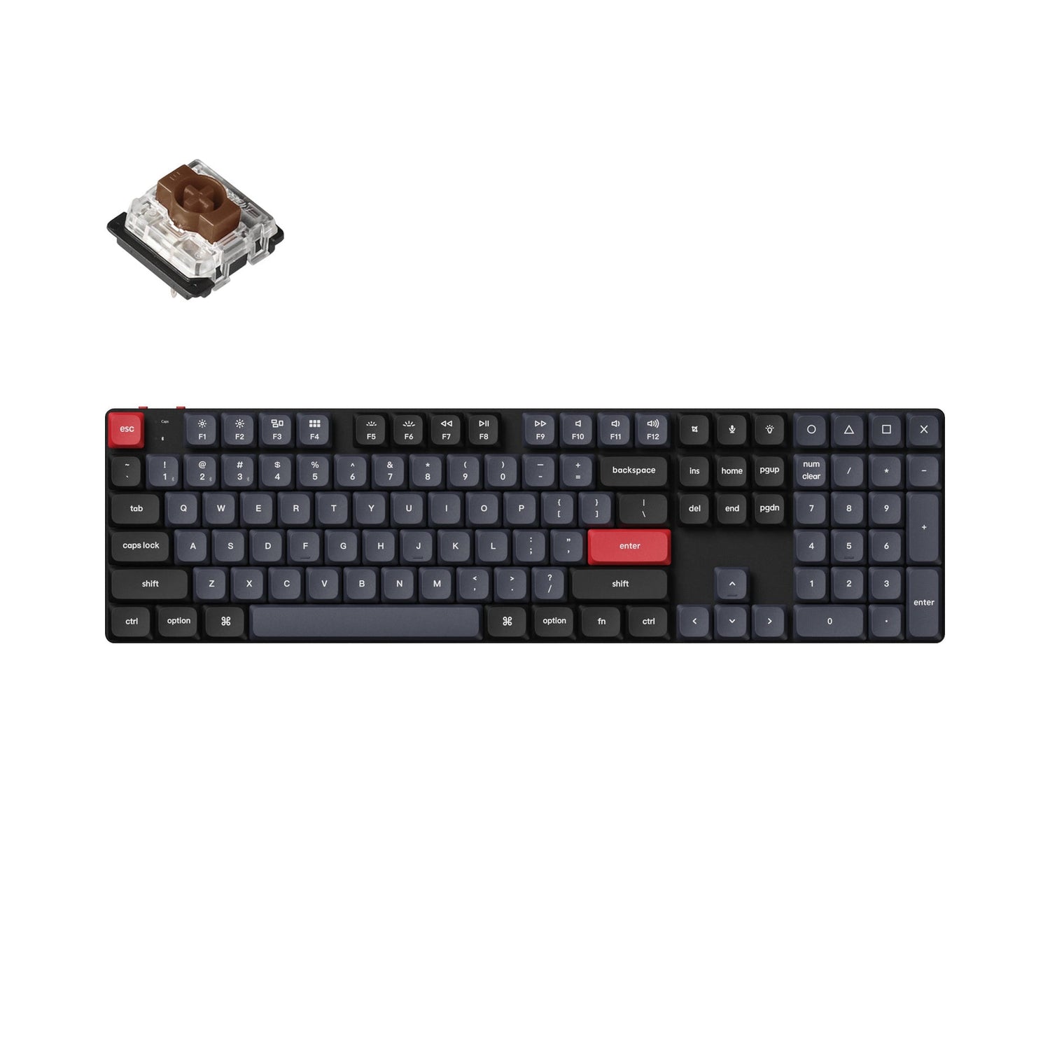Teclado mecânico personalizado sem fio Keychron K5 Pro QMK/VIA (layout ANSI dos EUA)