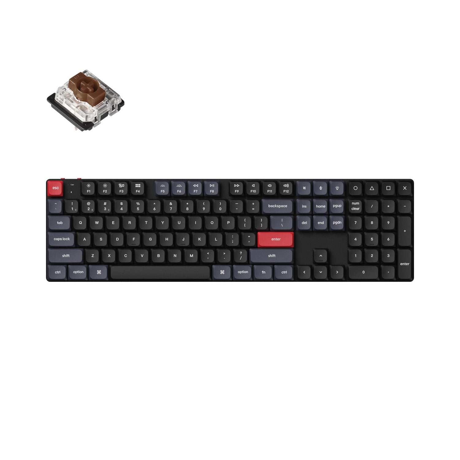 Teclado mecânico personalizado sem fio Keychron K5 Pro QMK/VIA (layout ANSI dos EUA)