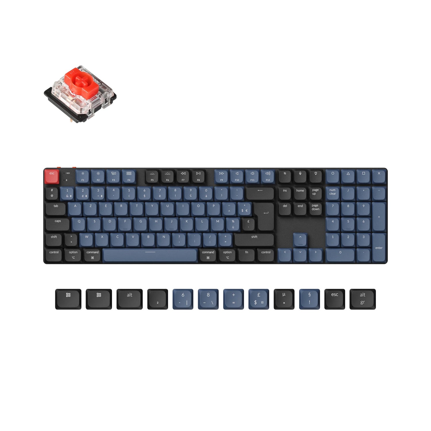 Keychron k5 pro qmk/via coleção de layout iso de teclado mecânico personalizado sem fio