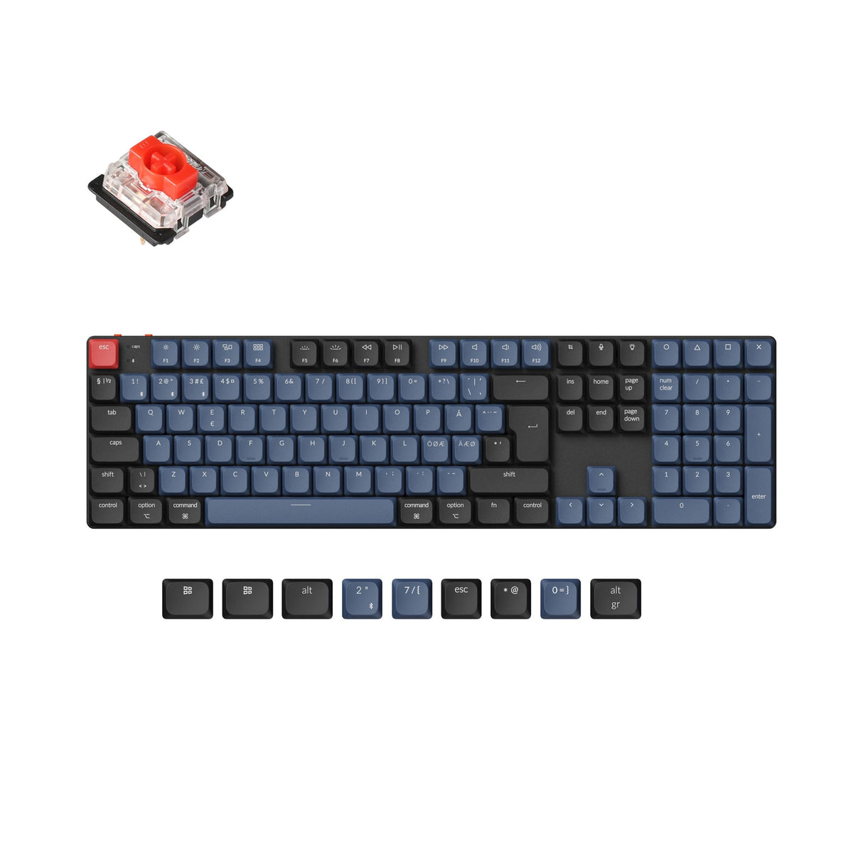 Keychron k5 pro qmk/via coleção de layout iso de teclado mecânico personalizado sem fio
