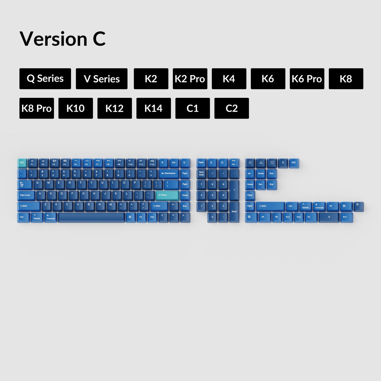 Conjunto de teclas OEM Dye-Sub PBT - Oceano