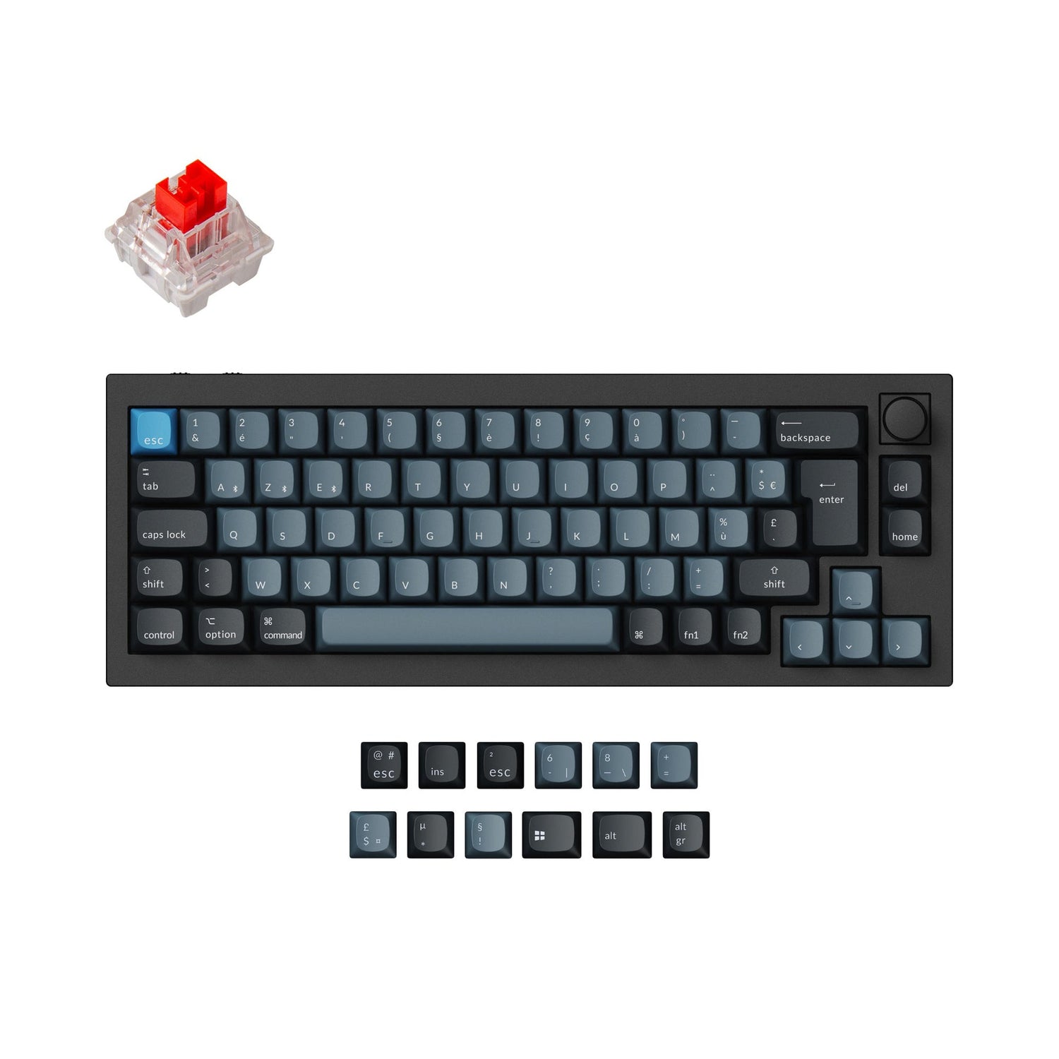 Keychron q2 pro qmk/via coleção de layout iso de teclado mecânico personalizado sem fio