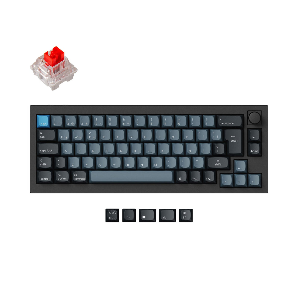 Keychron q2 pro qmk/via coleção de layout iso de teclado mecânico personalizado sem fio