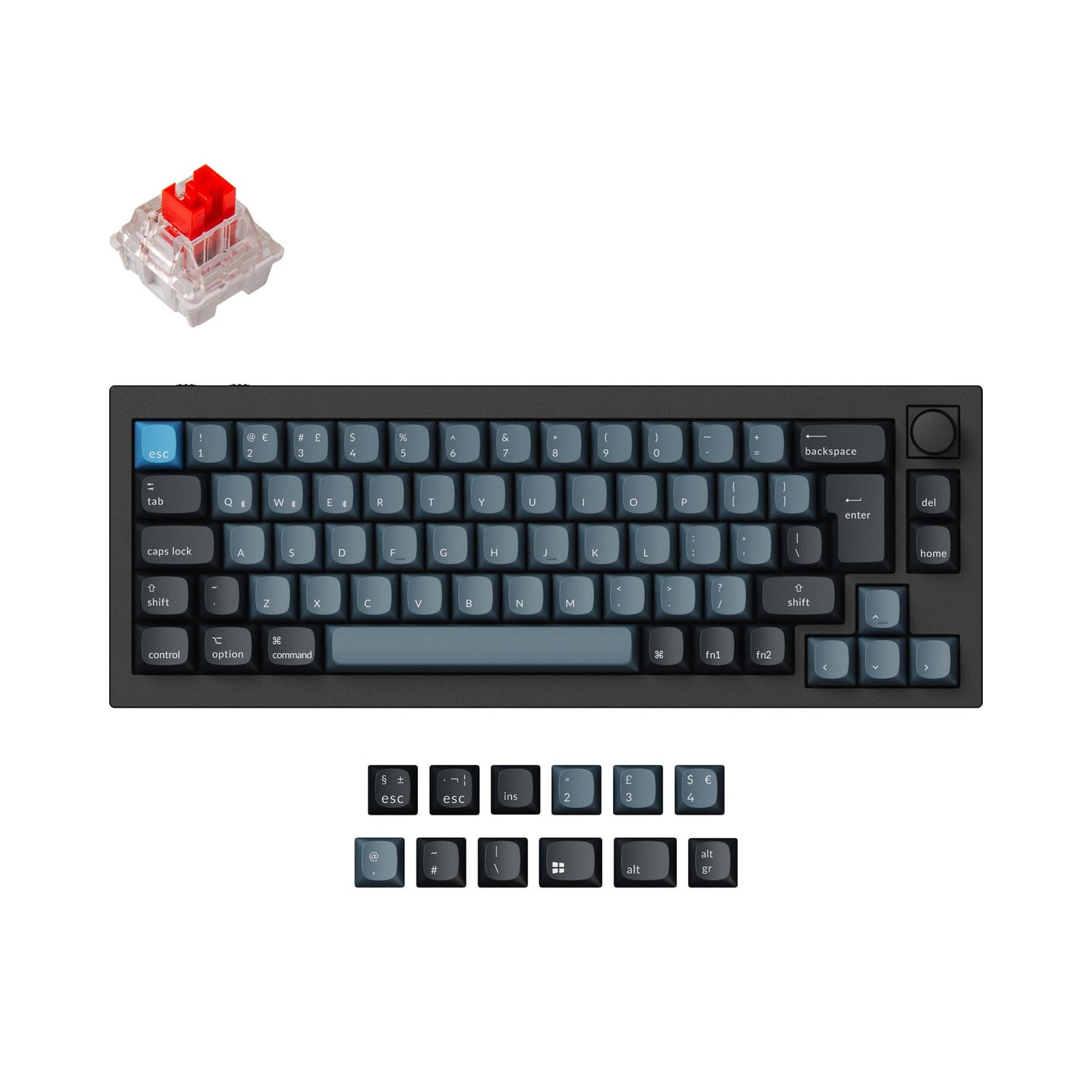 Keychron q2 pro qmk/via coleção de layout iso de teclado mecânico personalizado sem fio