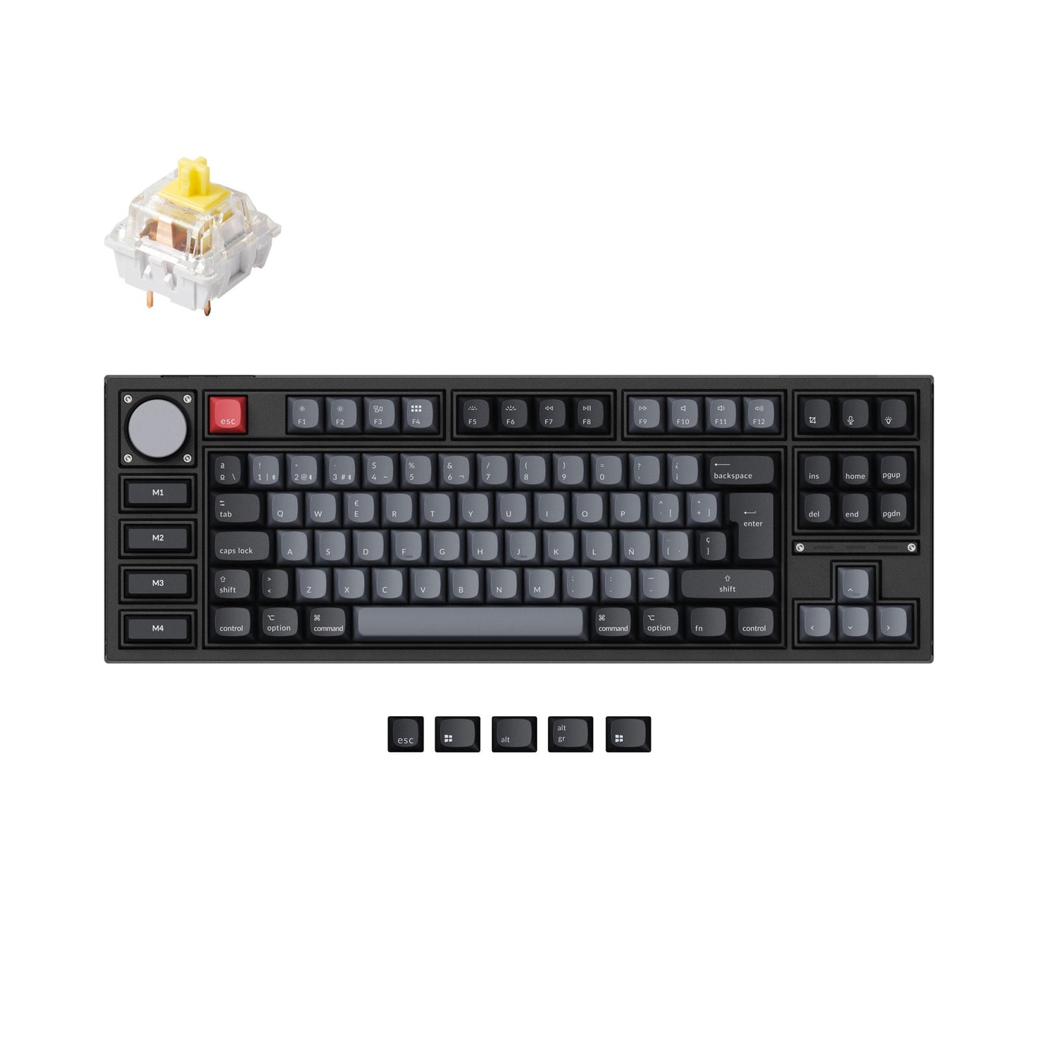 Keychron q3 pro qmk/via coleção de layout iso de teclado mecânico personalizado sem fio