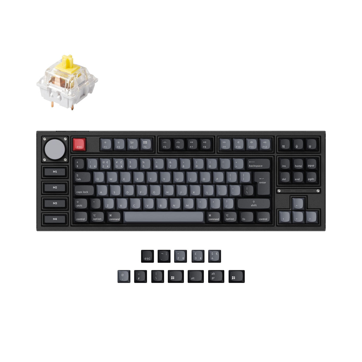 Keychron q3 pro qmk/via coleção de layout iso de teclado mecânico personalizado sem fio