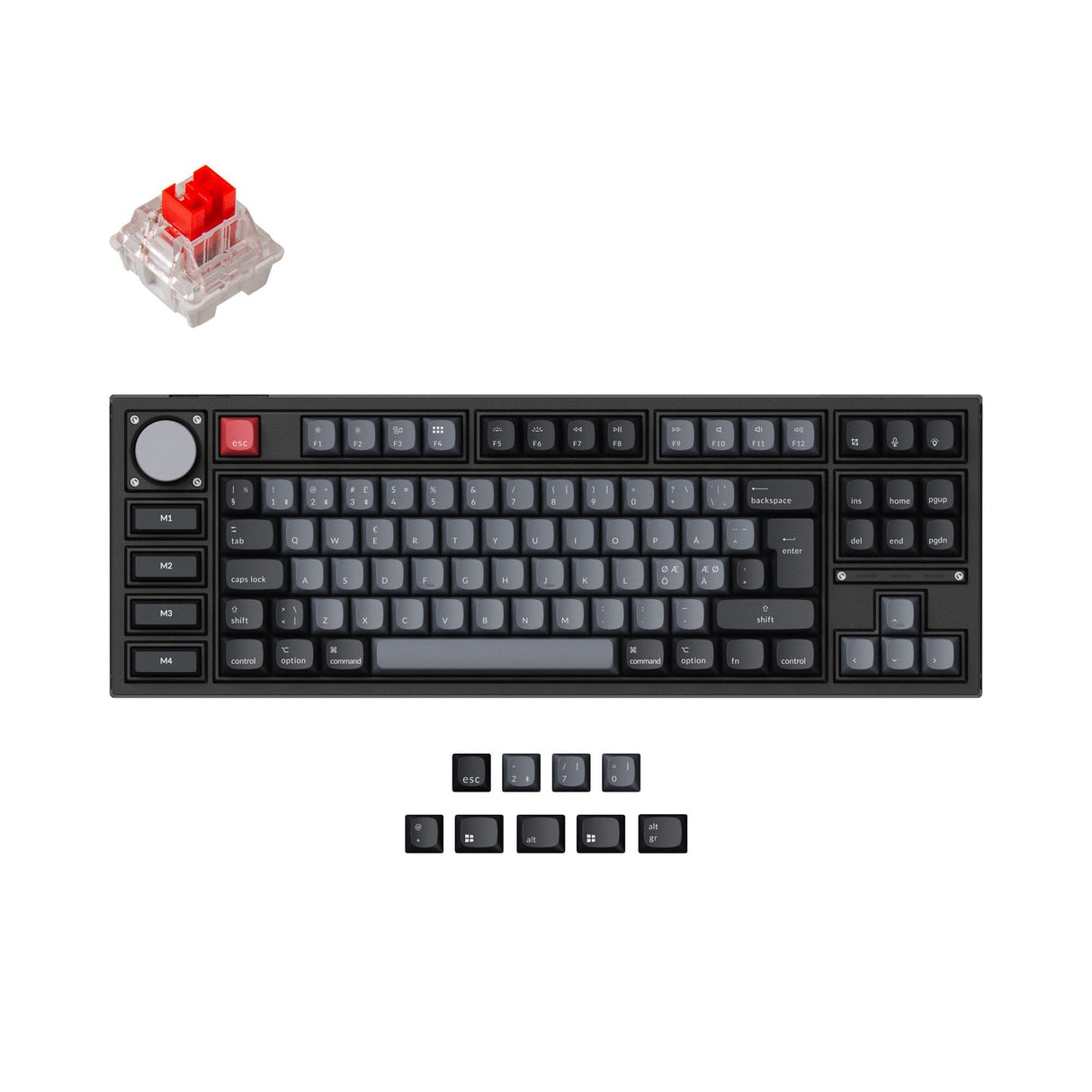 Keychron q3 pro qmk/via coleção de layout iso de teclado mecânico personalizado sem fio
