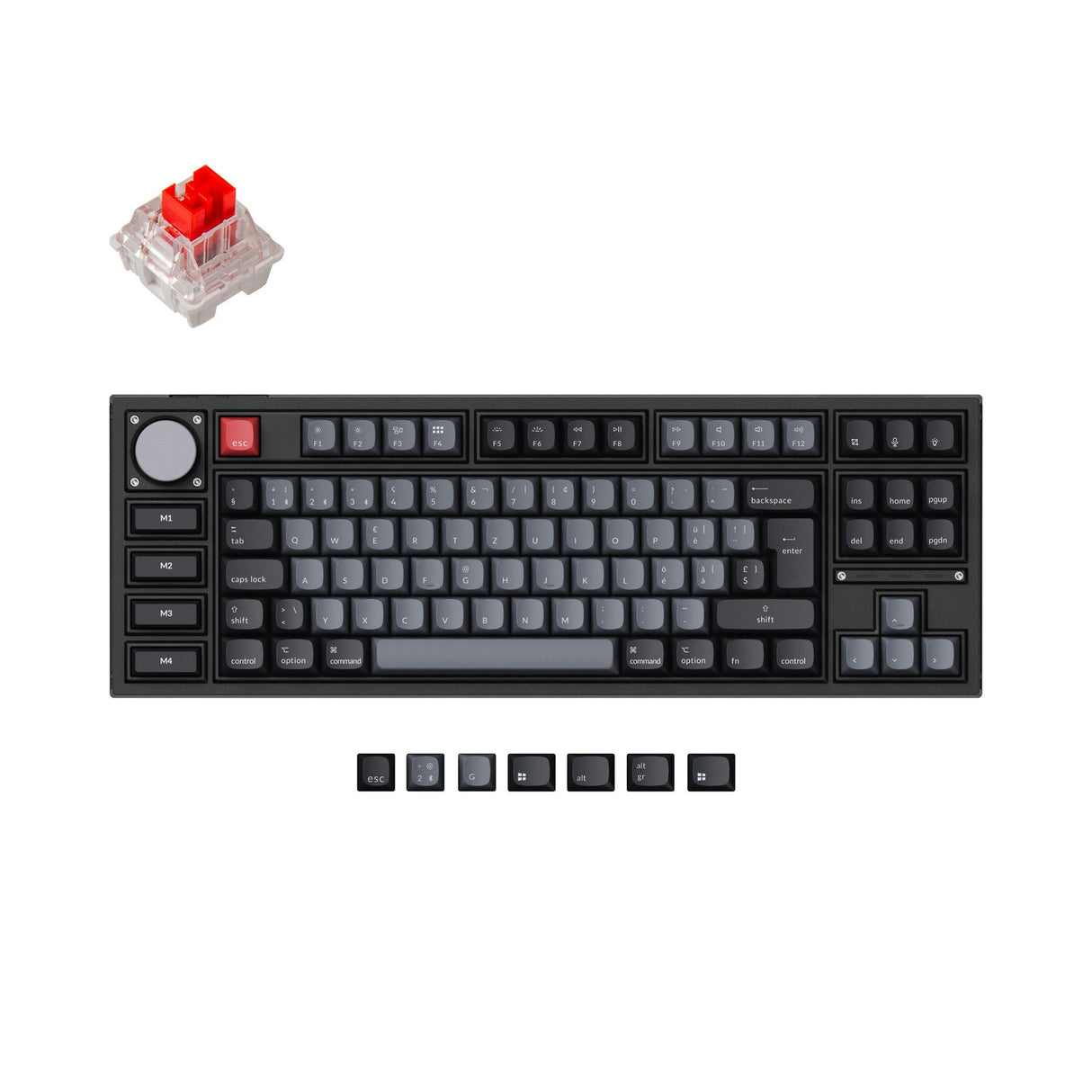 Keychron q3 pro qmk/via coleção de layout iso de teclado mecânico personalizado sem fio