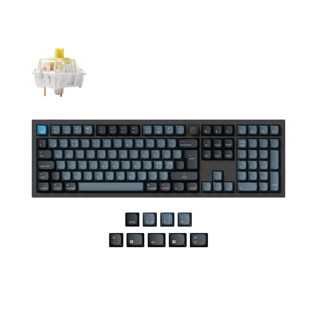 Keychron q6 pro qmk/via coleção de layout iso de teclado mecânico personalizado sem fio