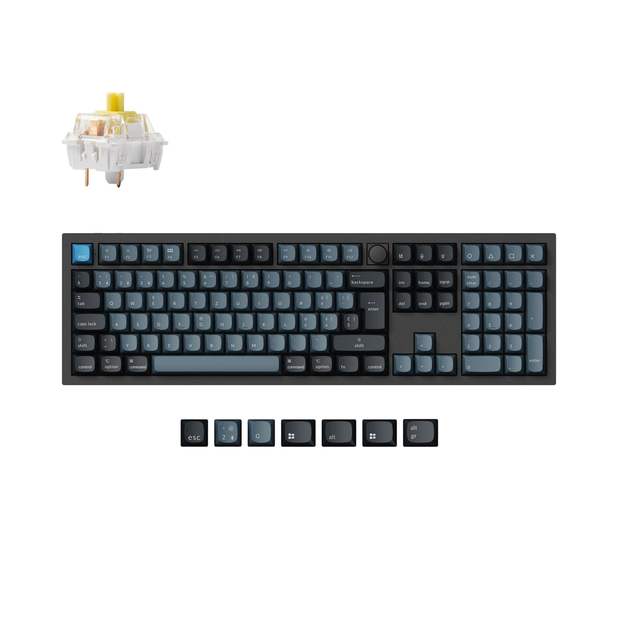 Keychron q6 pro qmk/via coleção de layout iso de teclado mecânico personalizado sem fio
