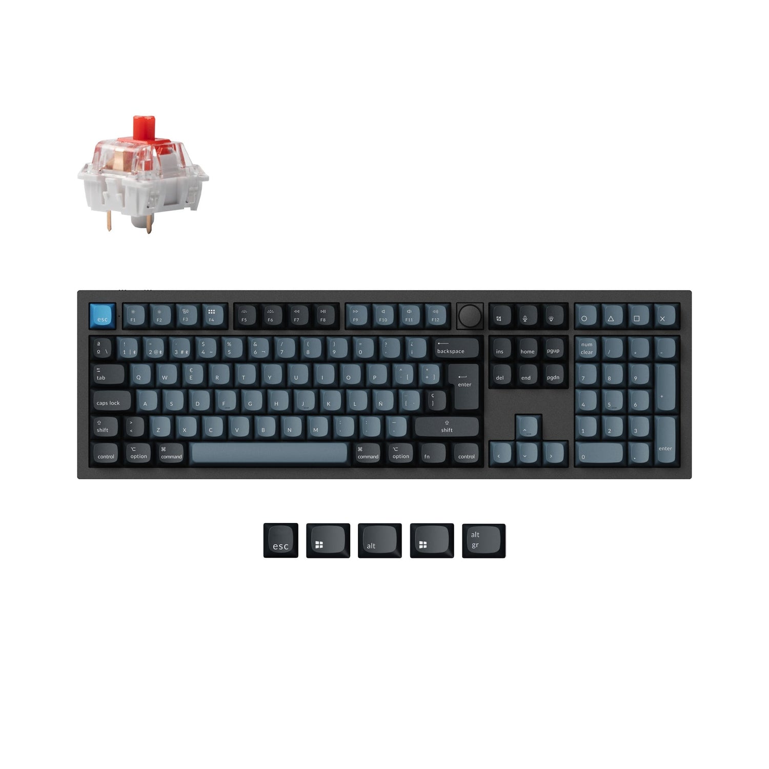 Keychron q6 pro qmk/via coleção de layout iso de teclado mecânico personalizado sem fio