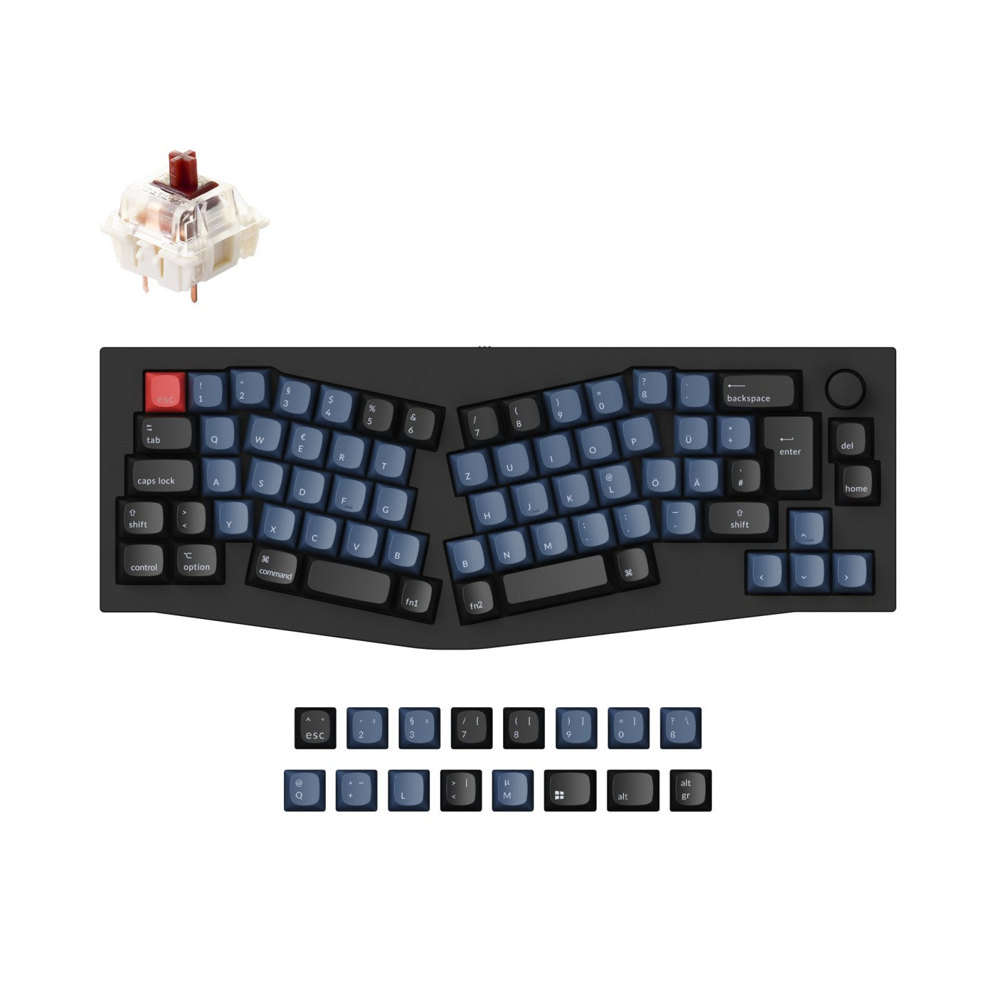 Keychron Q8 (Alice Layout) Colección de diseño ISO de teclado mecánico personalizado QMK