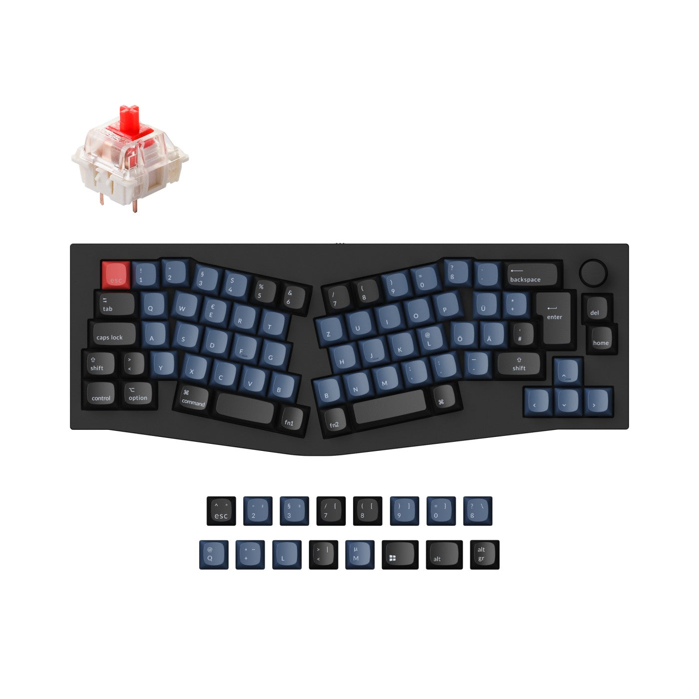 Keychron Q8 (Alice Layout) Colección de diseño ISO de teclado mecánico personalizado QMK