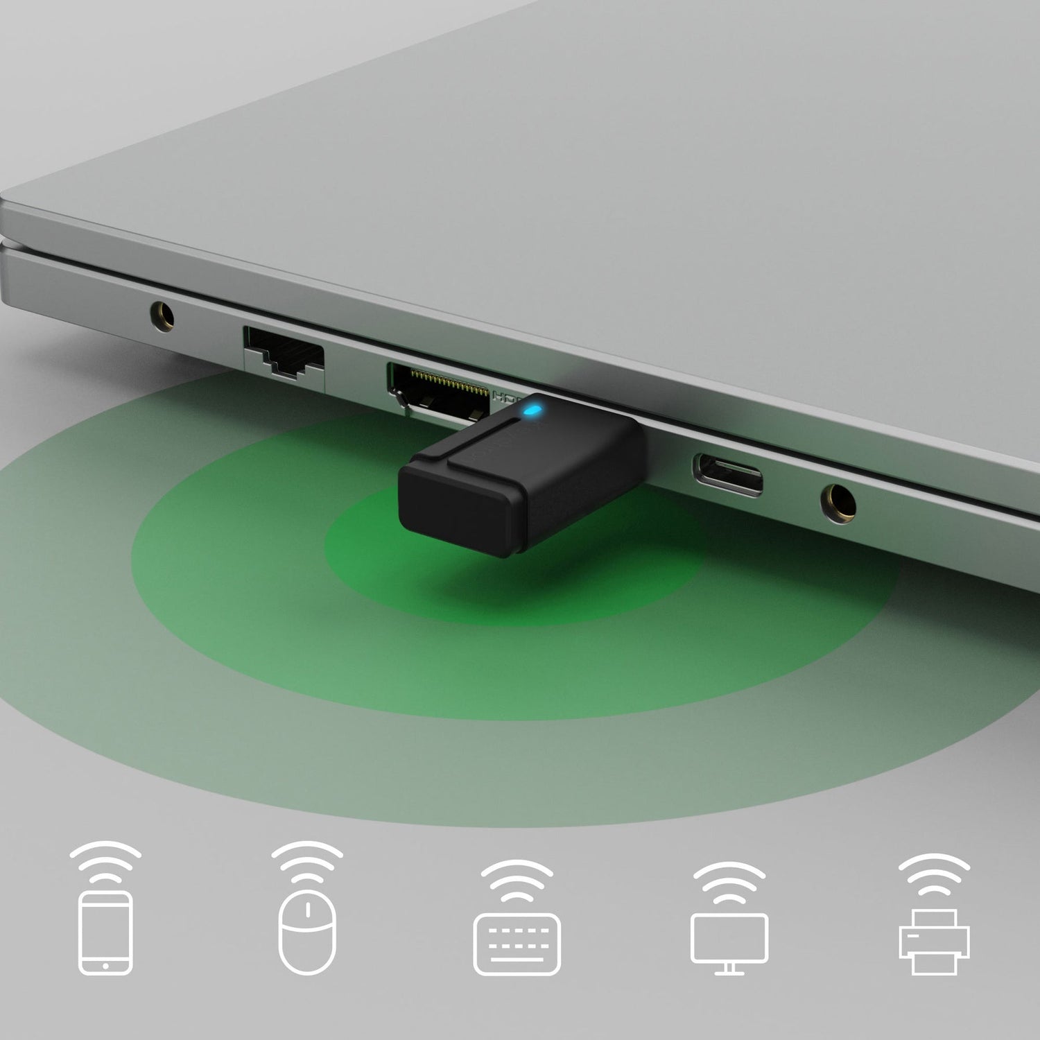 Adaptador Keychron USB Bluetooth para PC com Windows