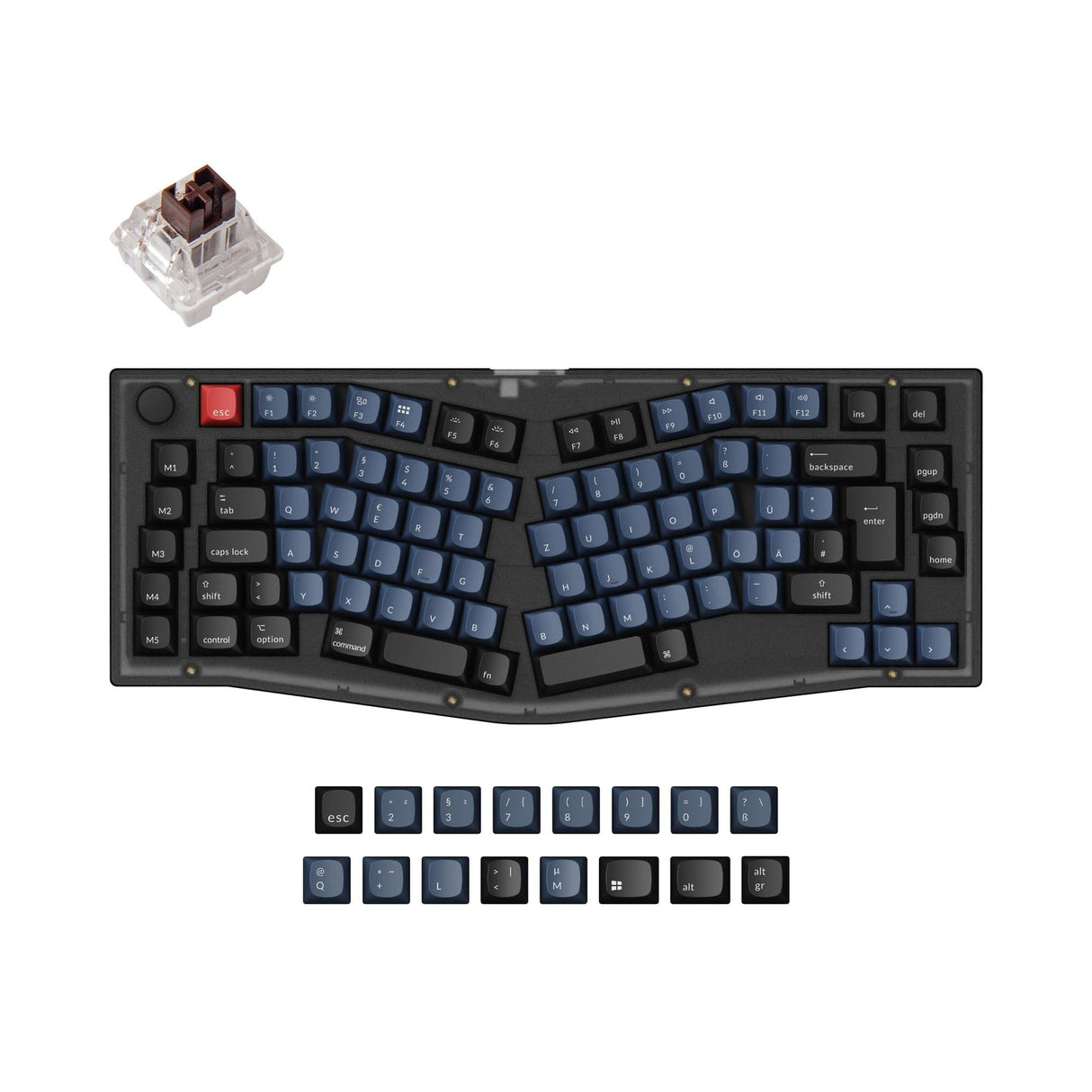 Keychron V10 (Alice Layout) QMK teclado mecânico personalizado coleção de layout ISO