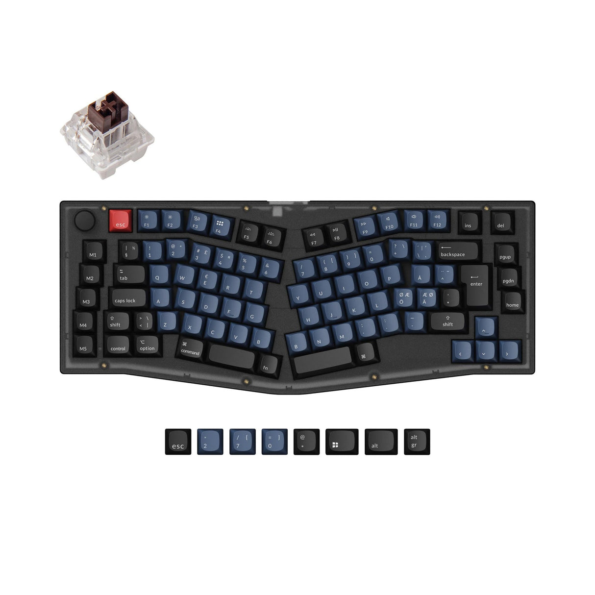 Keychron V10 (Alice Layout) QMK teclado mecânico personalizado coleção de layout ISO