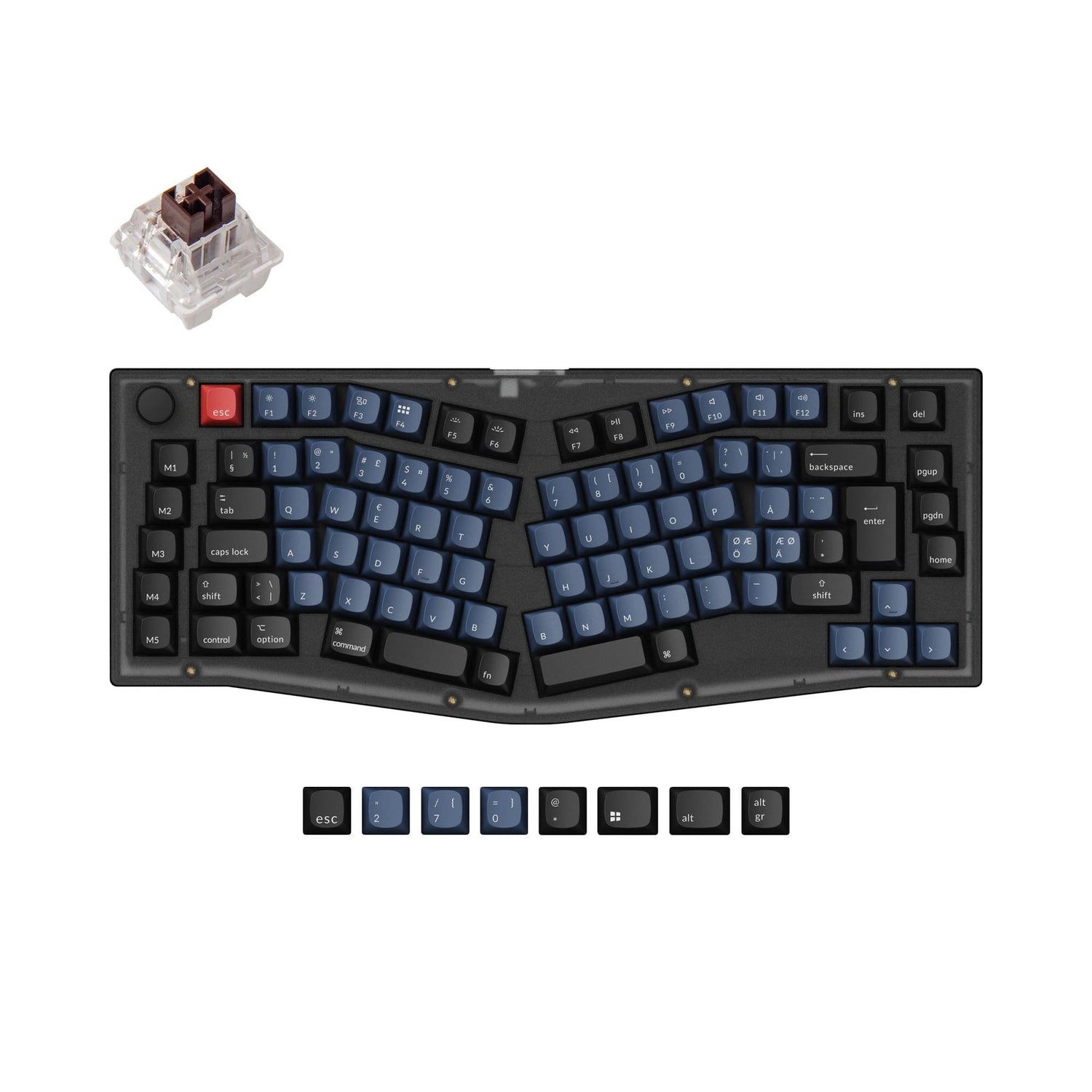 Keychron V10 (Alice Layout) QMK teclado mecânico personalizado coleção de layout ISO