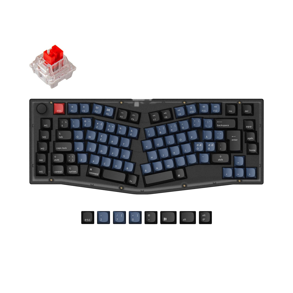 Keychron V10 (Alice Layout) QMK teclado mecânico personalizado coleção de layout ISO