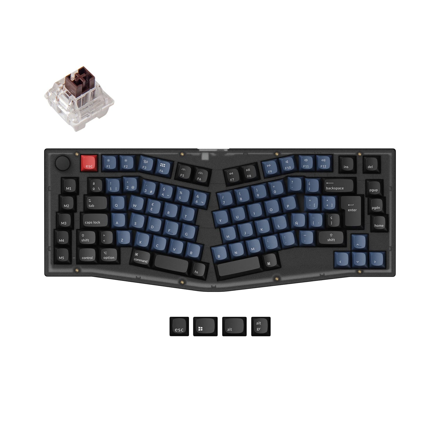 Keychron V10 (Alice Layout) QMK teclado mecânico personalizado coleção de layout ISO