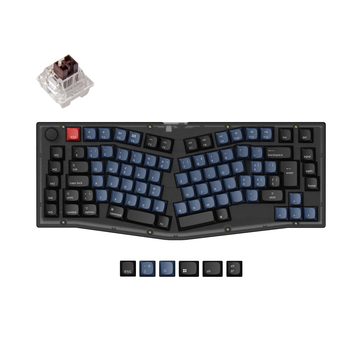 Keychron V10 (Alice Layout) QMK teclado mecânico personalizado coleção de layout ISO