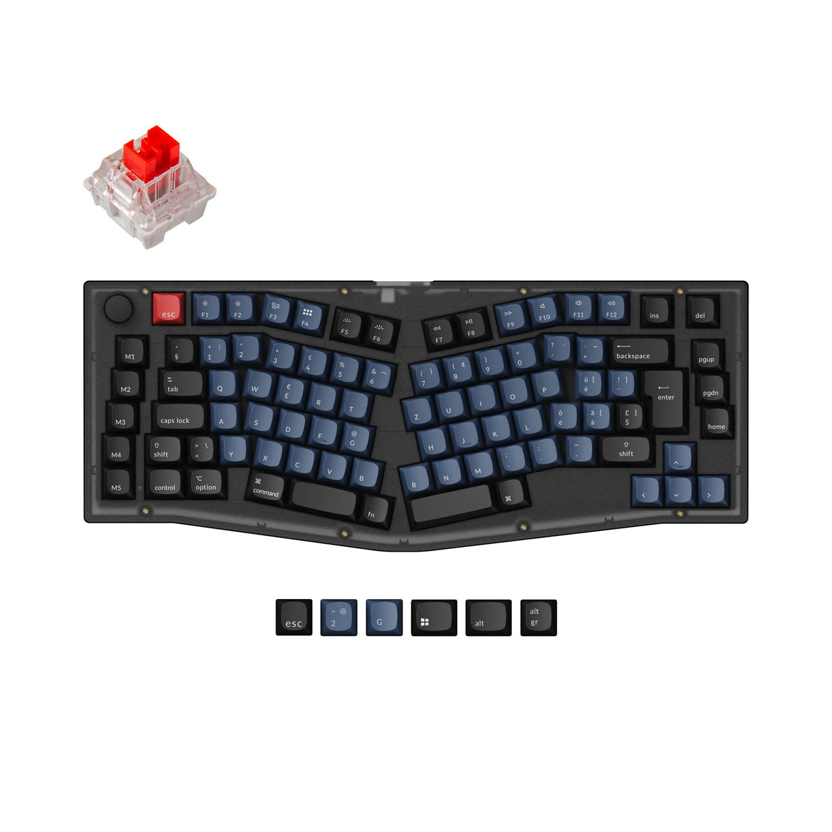 Keychron V10 (Alice Layout) QMK teclado mecânico personalizado coleção de layout ISO