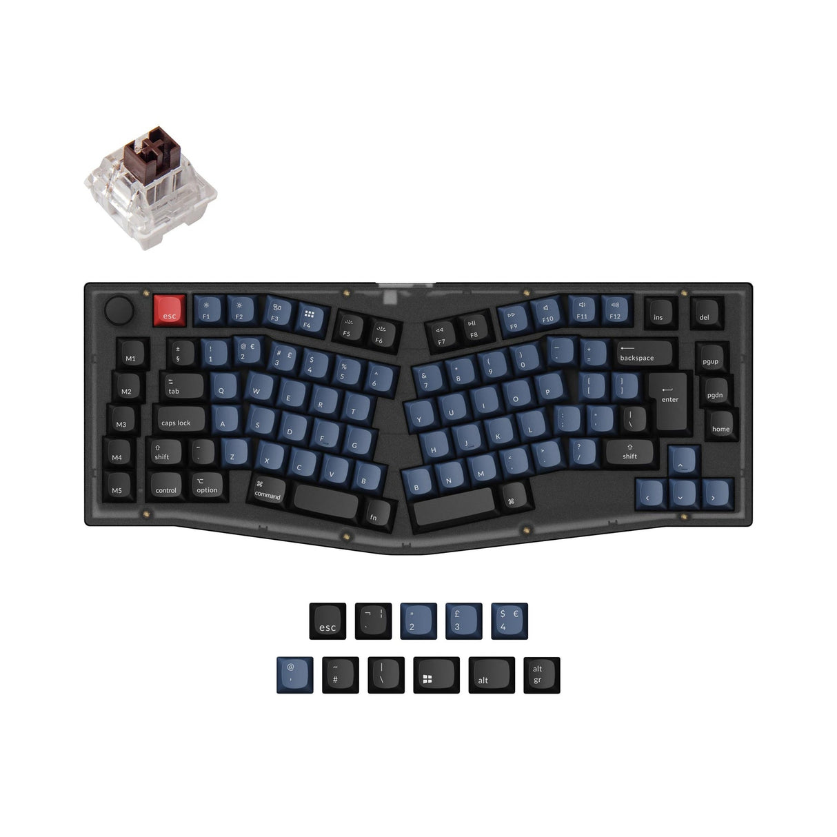 Keychron V10 (Alice Layout) QMK teclado mecânico personalizado coleção de layout ISO