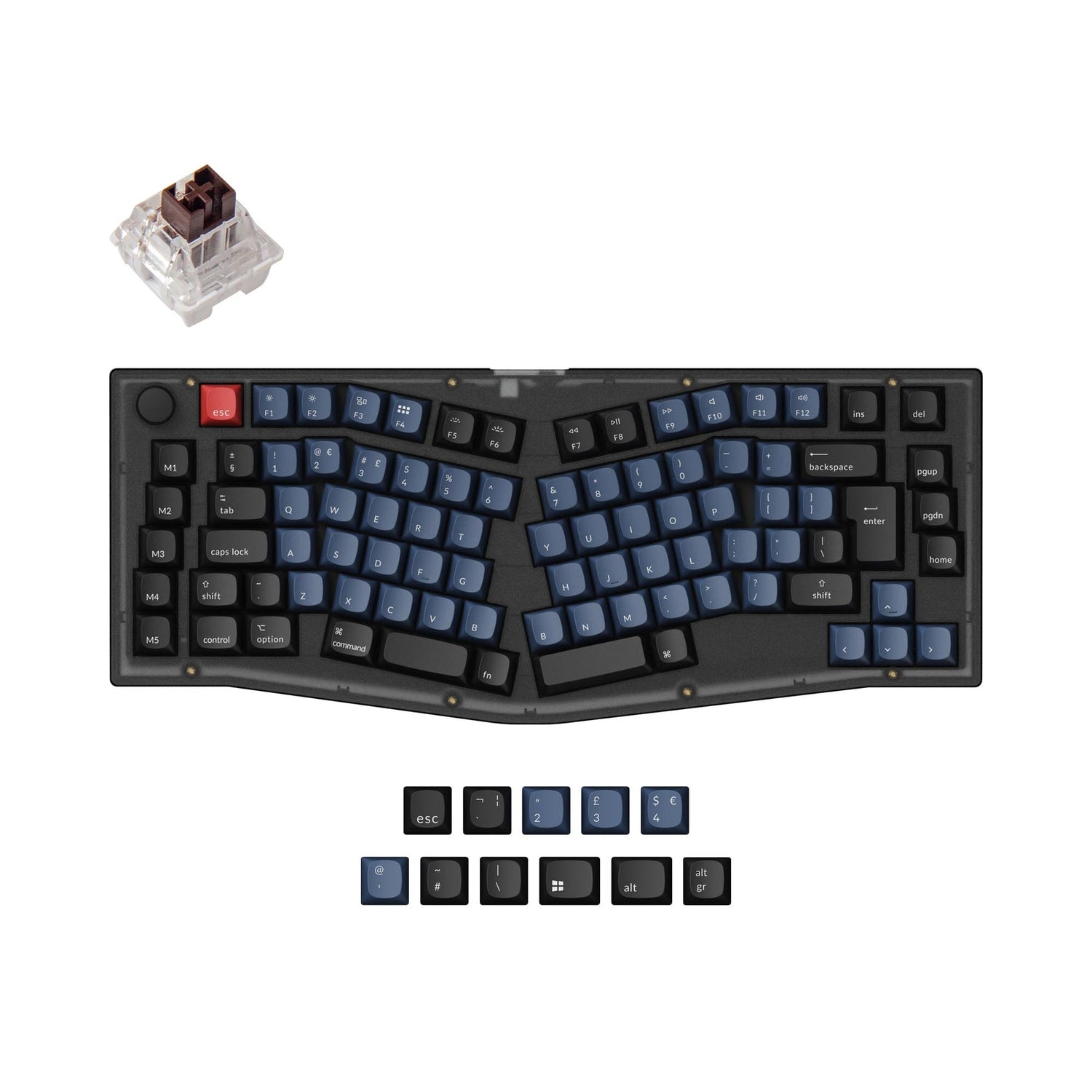 Keychron V10 (Alice Layout) QMK teclado mecânico personalizado coleção de layout ISO
